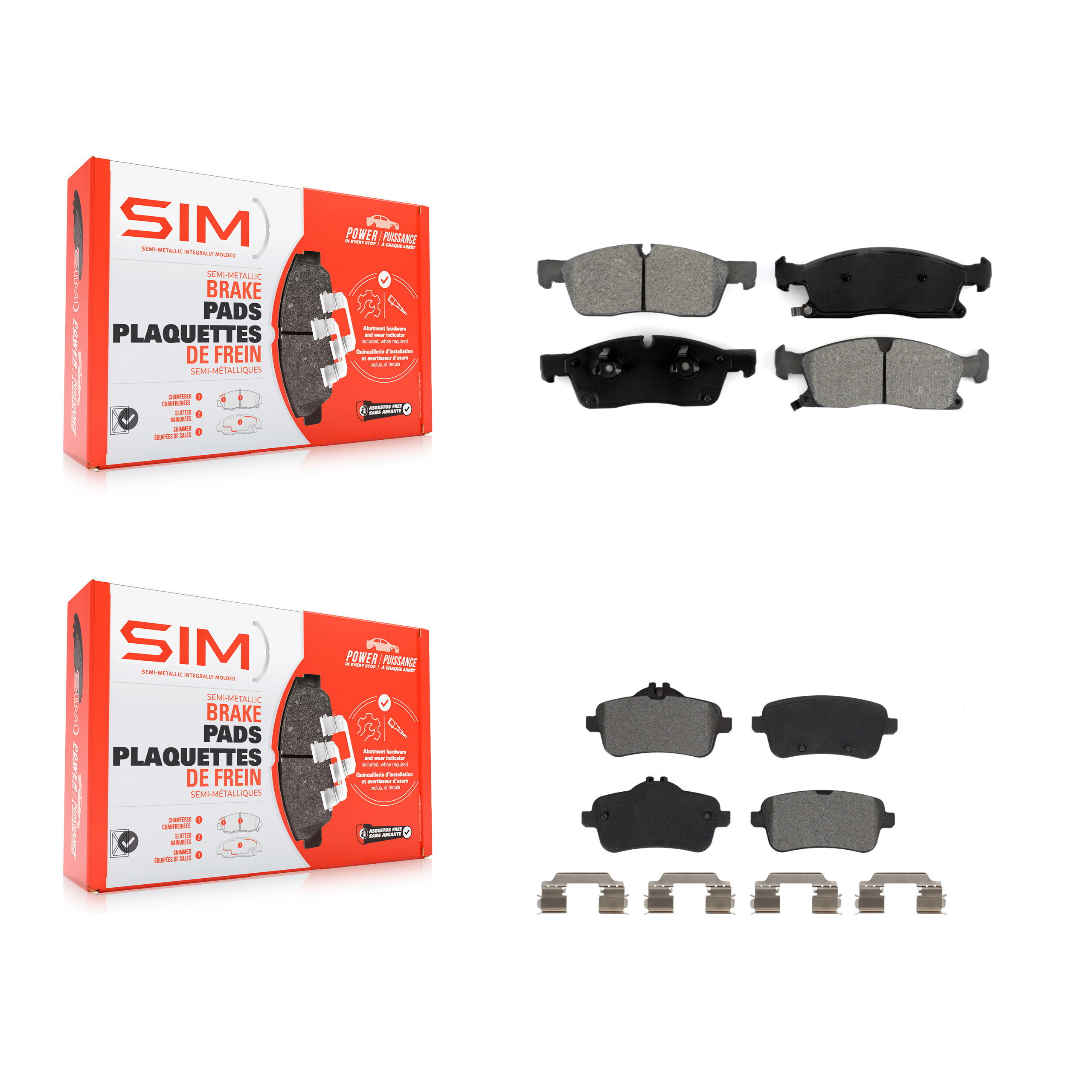 SIM - KSM-100506 - Front and Rear Disc Brake Pad Kits