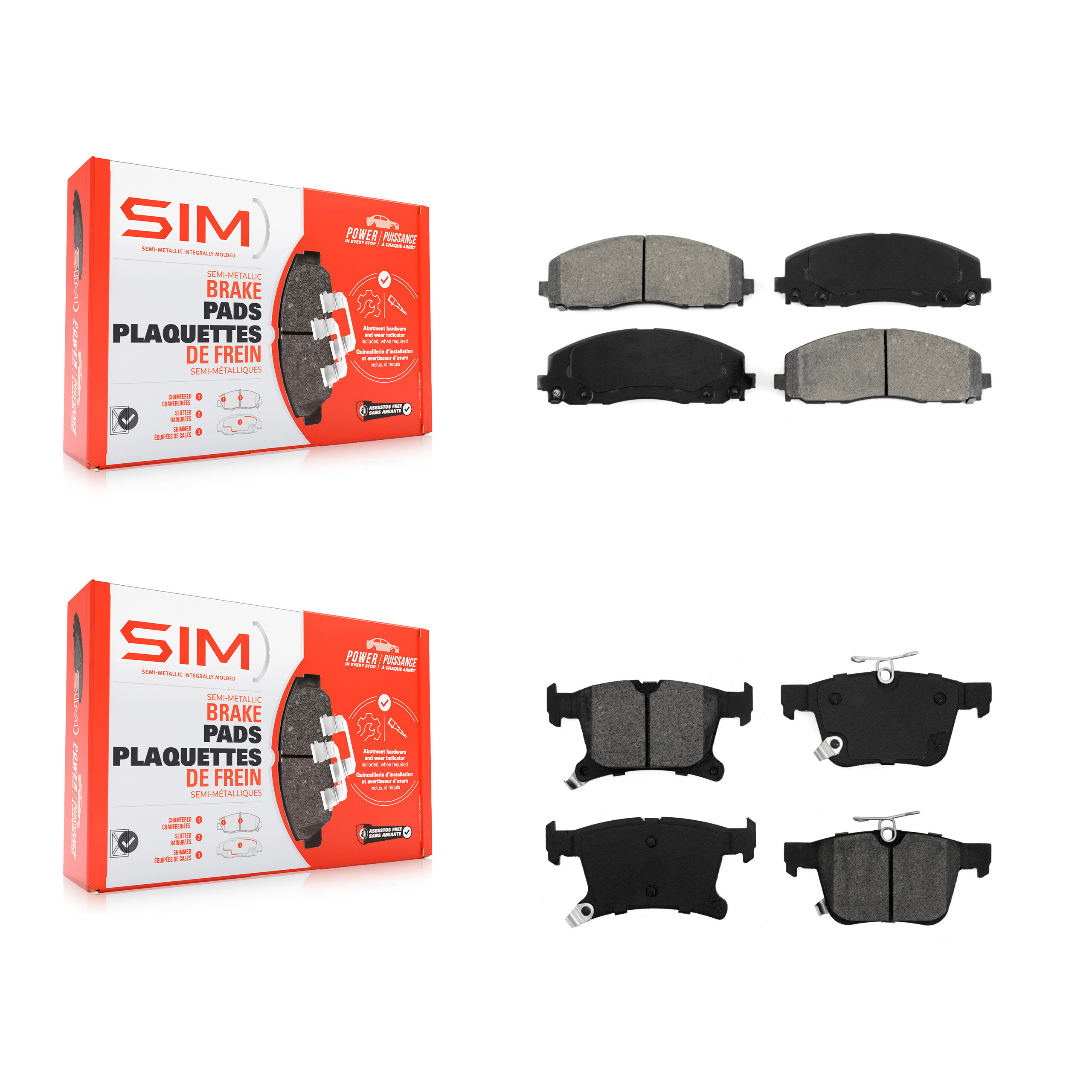 SIM - KSM-100509 - Front and Rear Disc Brake Pad Kits
