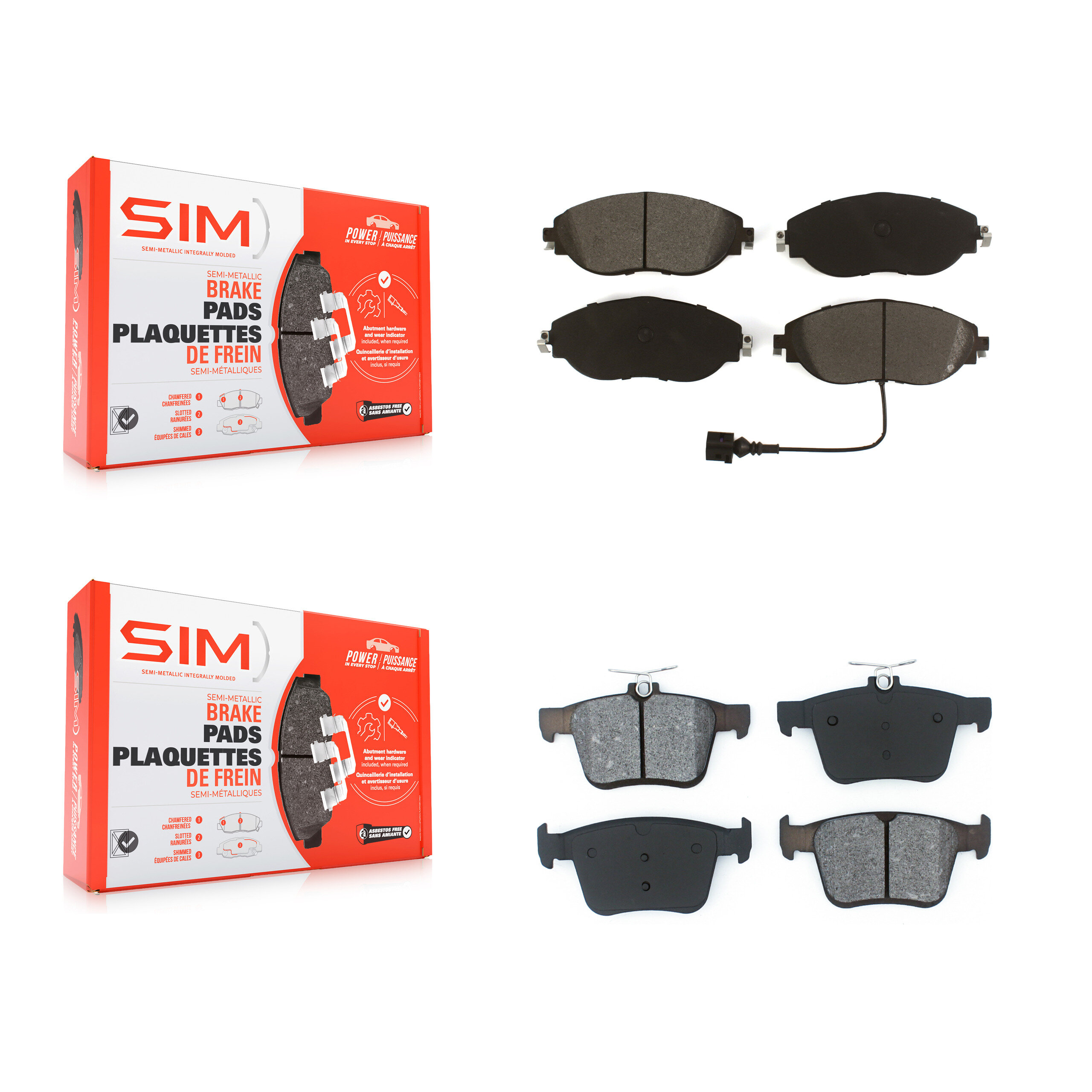 SIM - KSM-100511 - Front and Rear Disc Brake Pad Kits