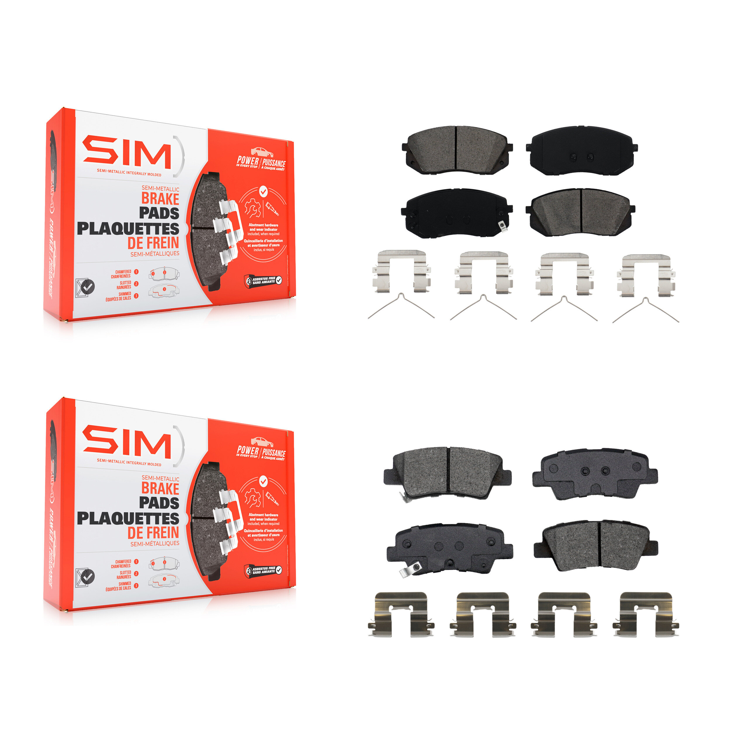 SIM - KSM-100520 - Front and Rear Disc Brake Pad Kits