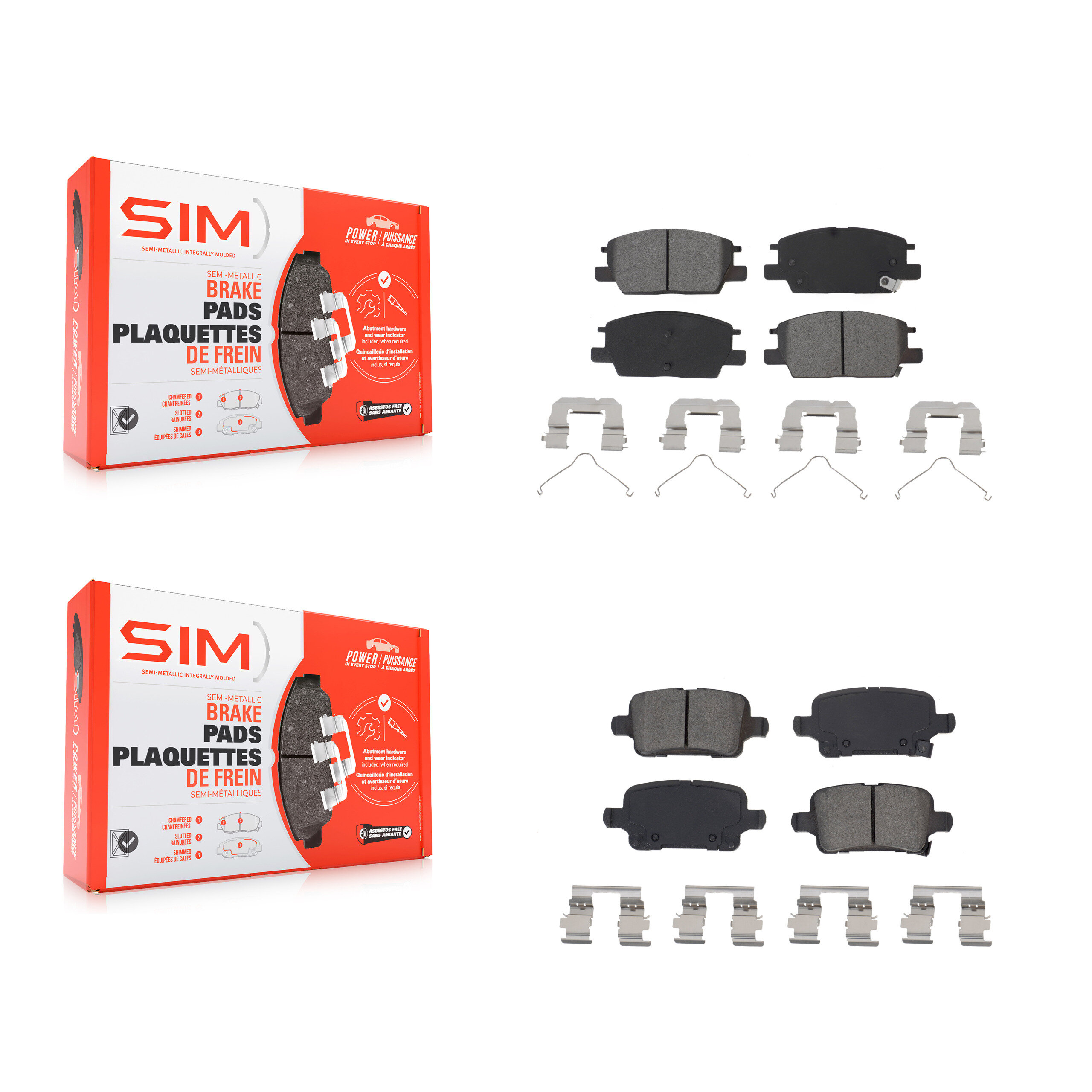 SIM - KSM-100531 - Front and Rear Disc Brake Pad Kits