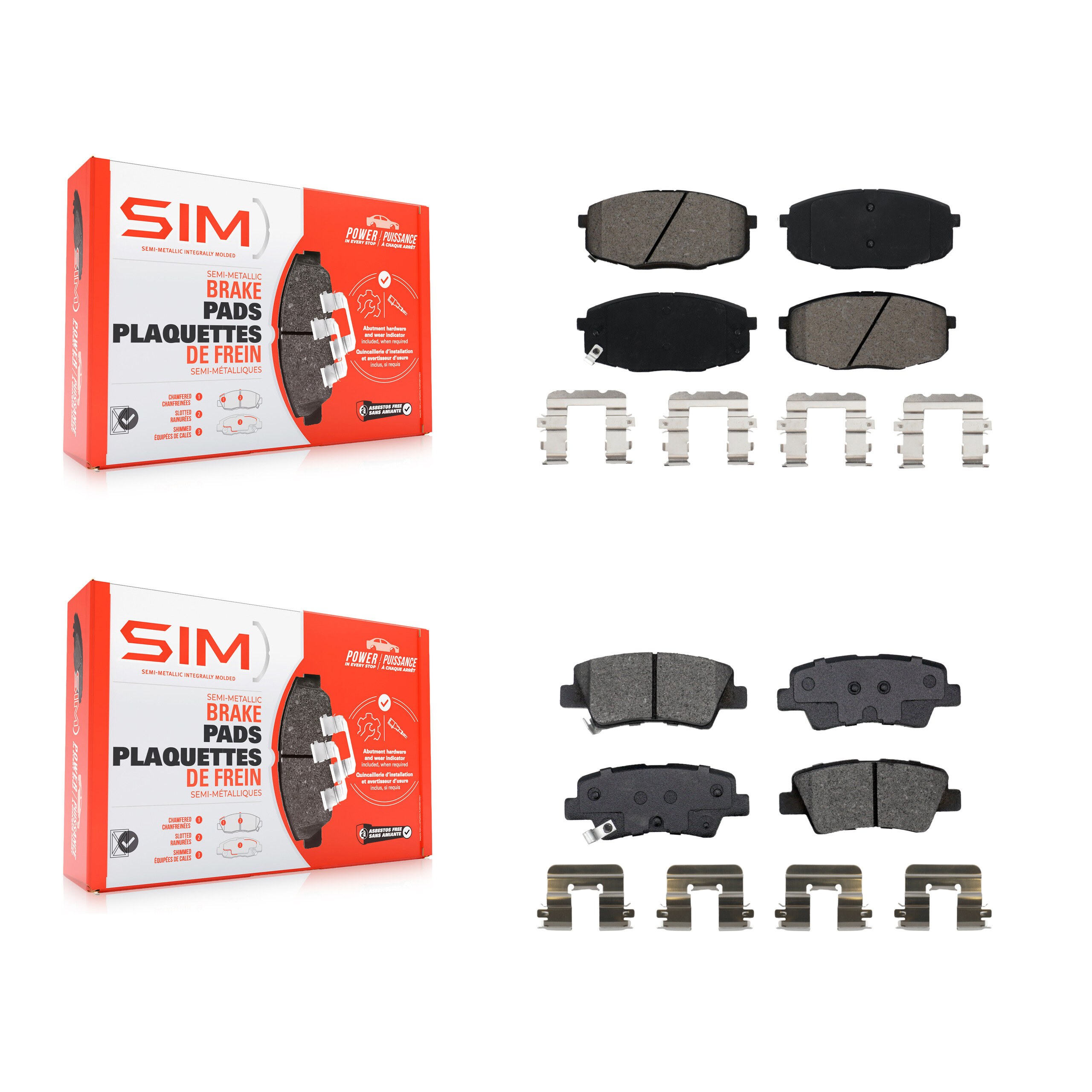 SIM - KSM-100536 - Front and Rear Disc Brake Pad Kits