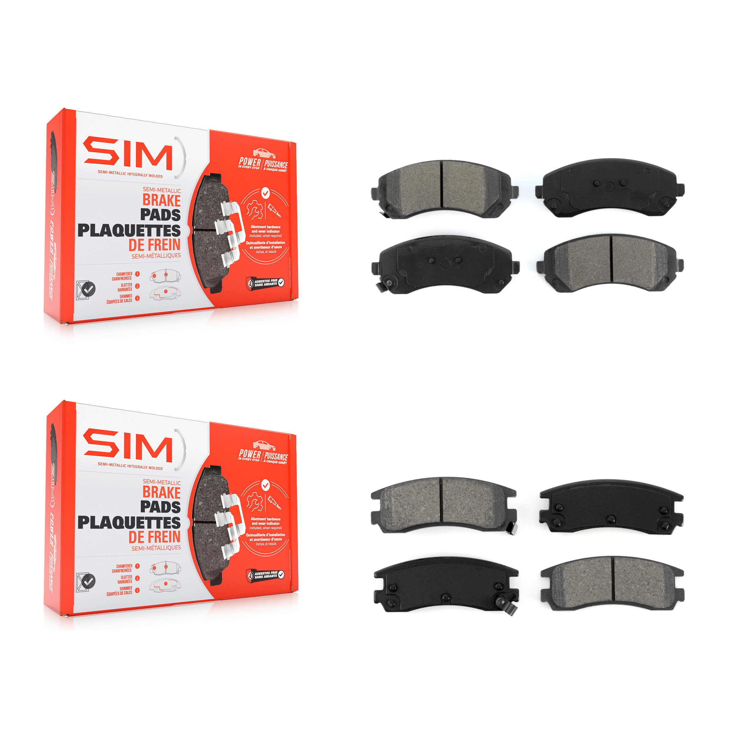 SIM - KSM-100538 - Front and Rear Disc Brake Pad Kits