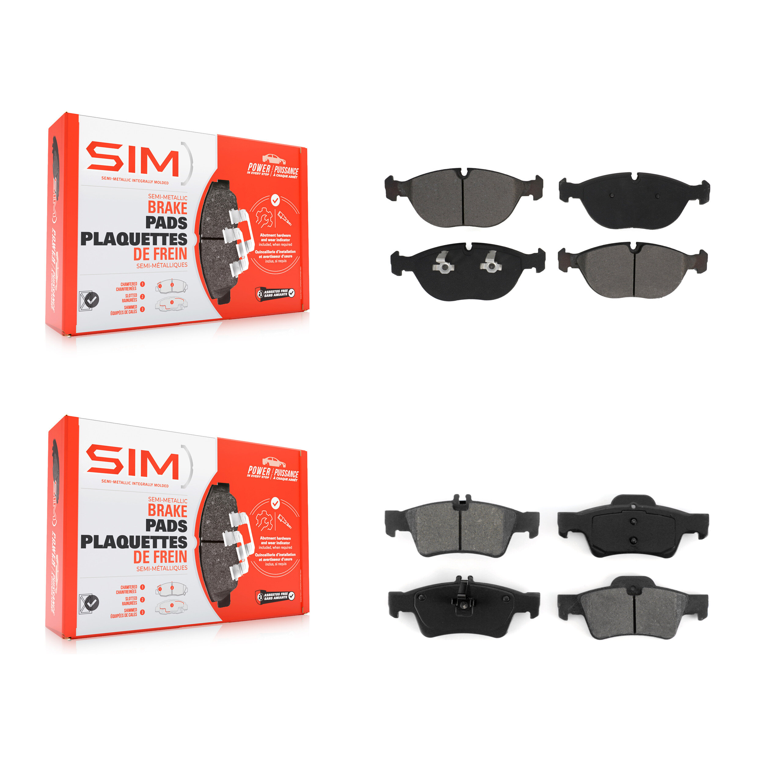 SIM - KSM-100542 - Front and Rear Disc Brake Pad Kits
