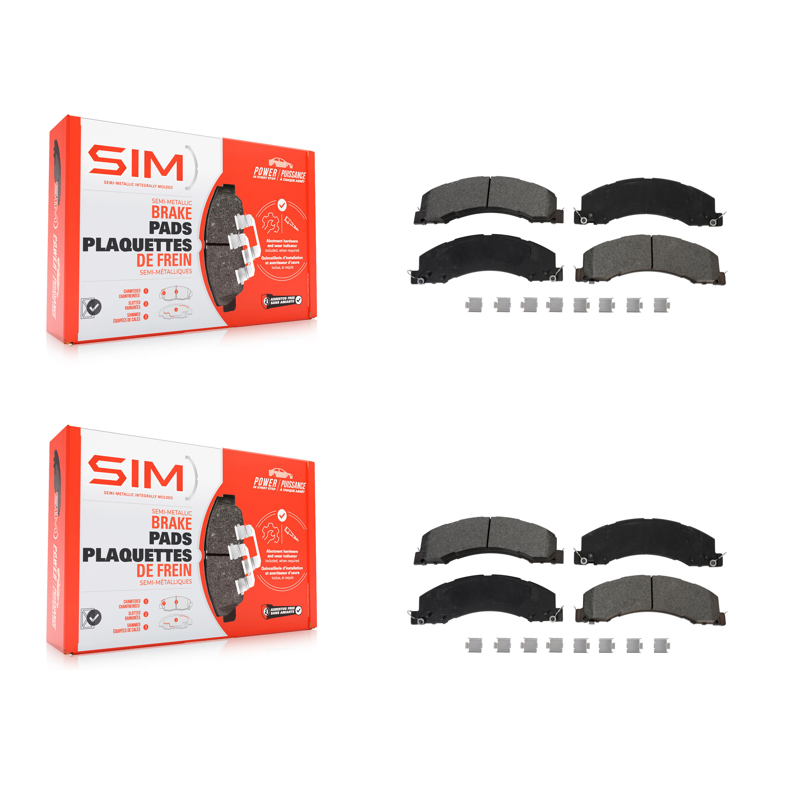 SIM - KSM-100543 - Front and Rear Disc Brake Pad Kits