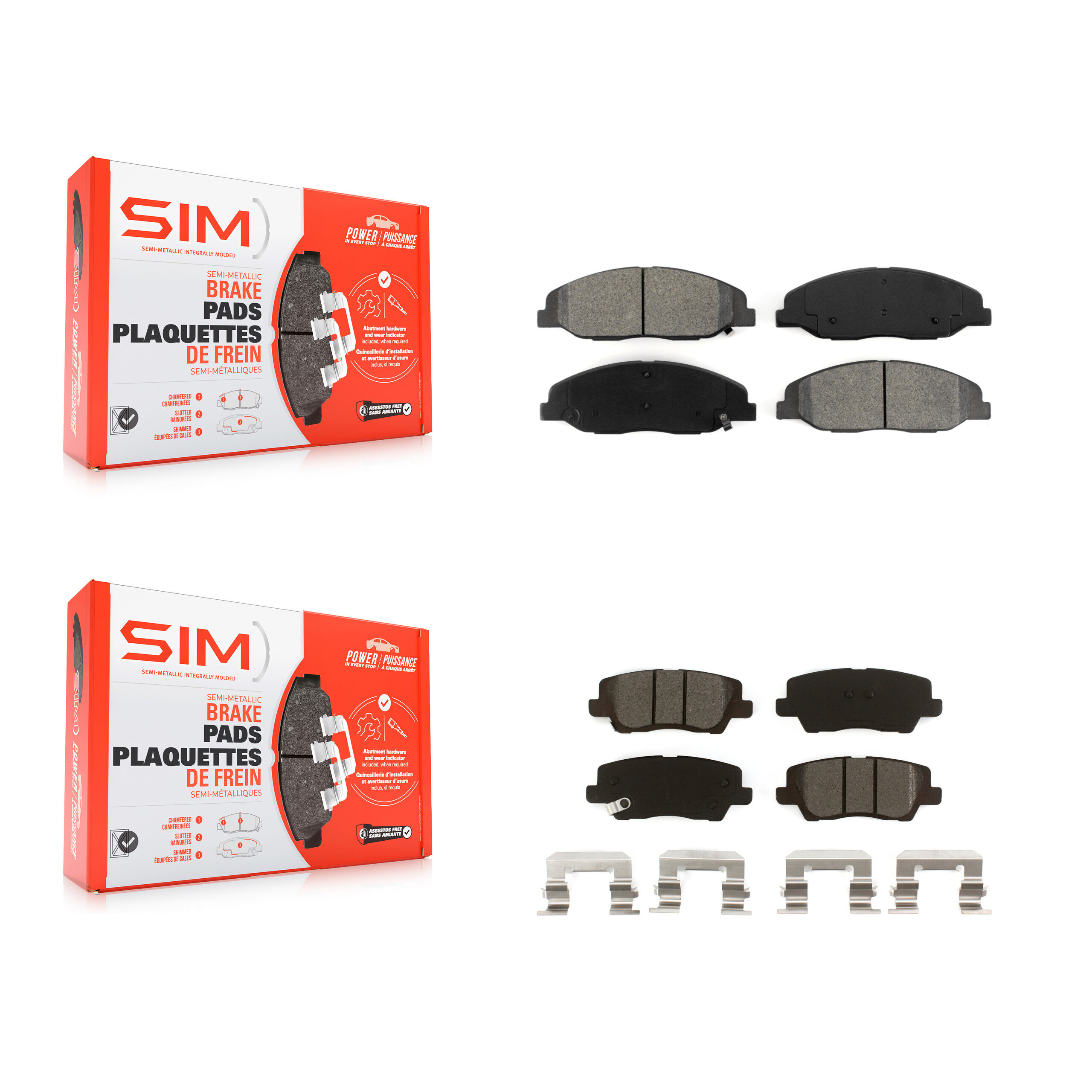 SIM KSM-100556 Disc Brake Pad for 2014 Cadillac CTS - Front and Rear