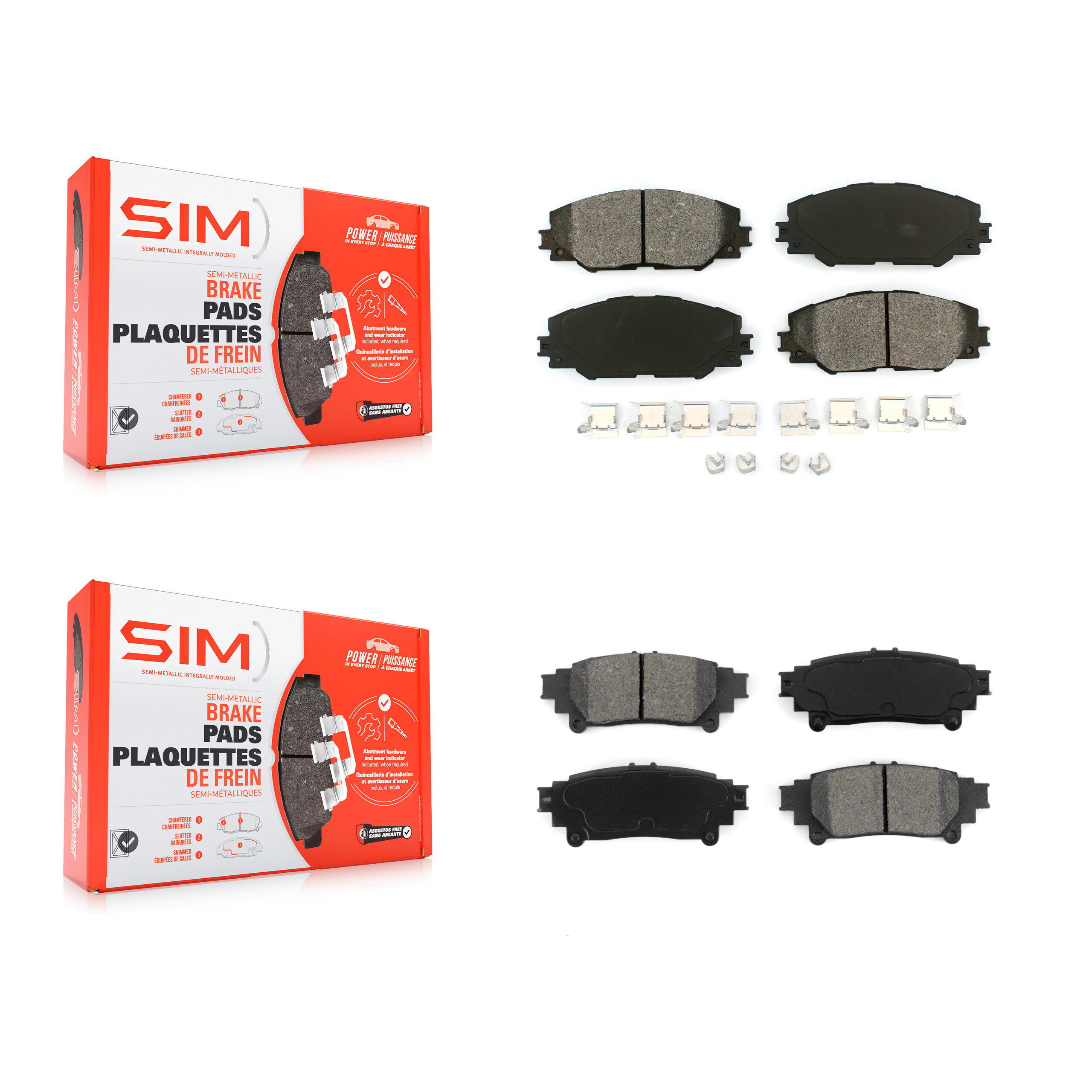 SIM - KSM-100557 - Front and Rear Disc Brake Pad Kits