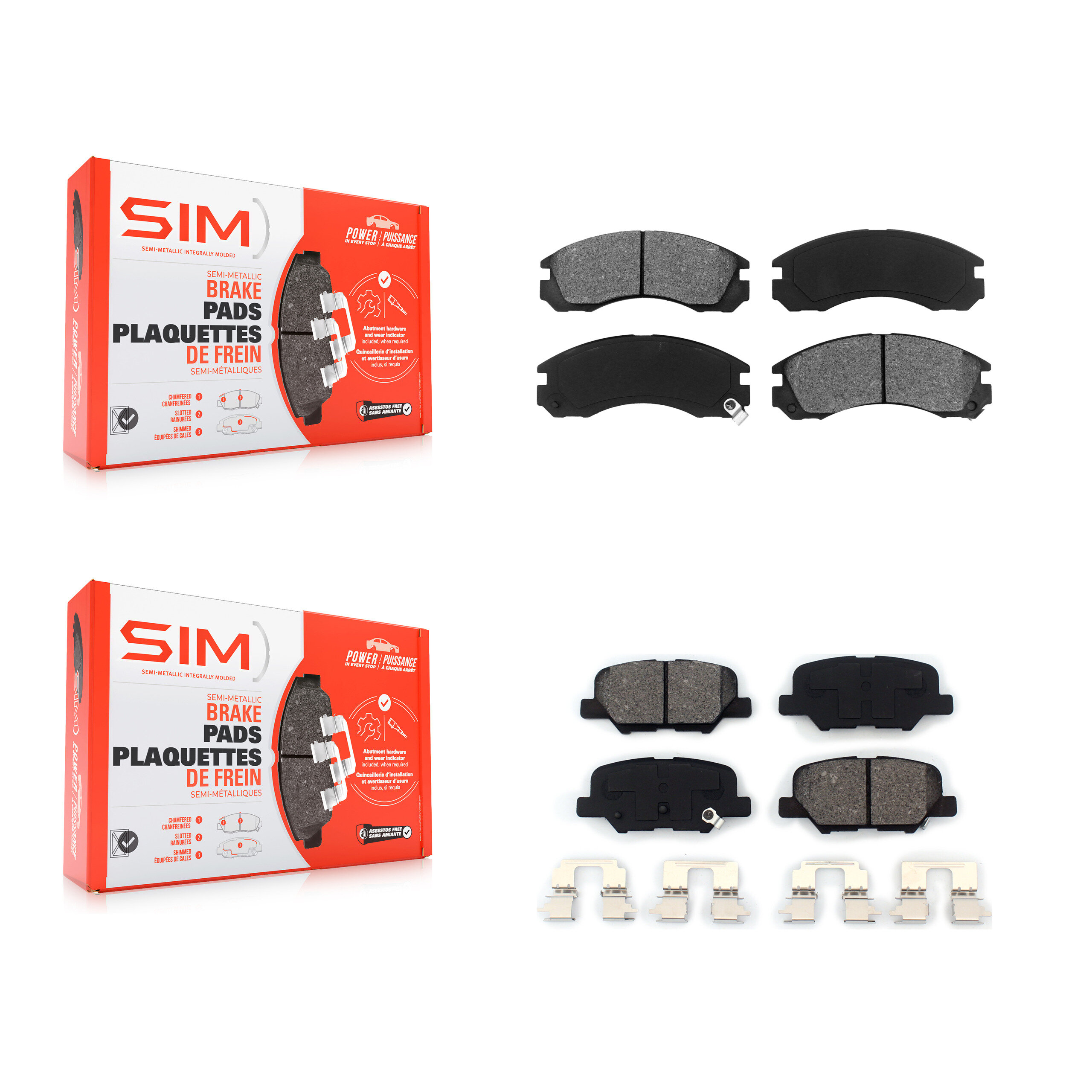 SIM - KSM-100563 - Front and Rear Disc Brake Pad Kits