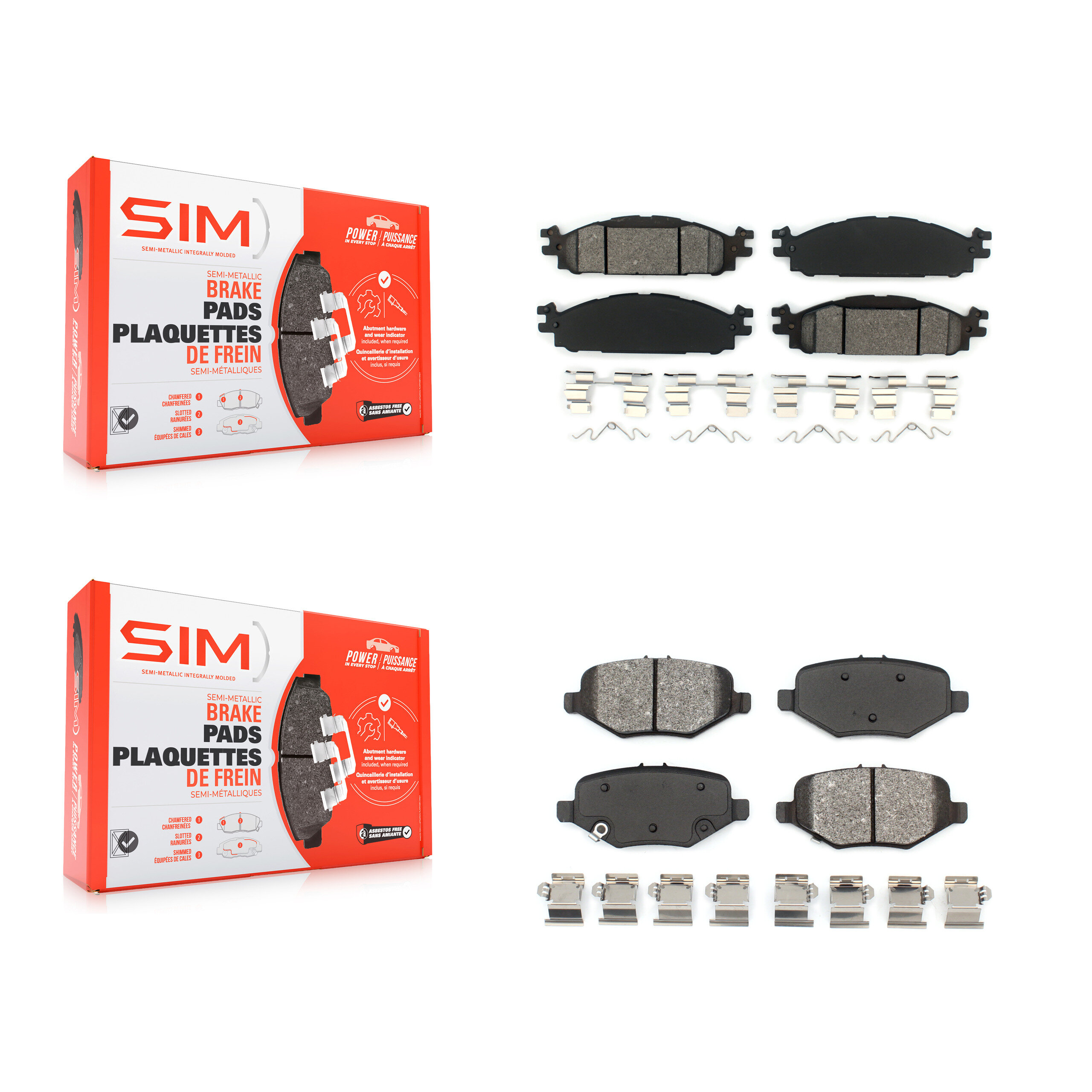 SIM KSM-100570 Disc Brake Pad for 2015 Ford Explorer - Front and Rear