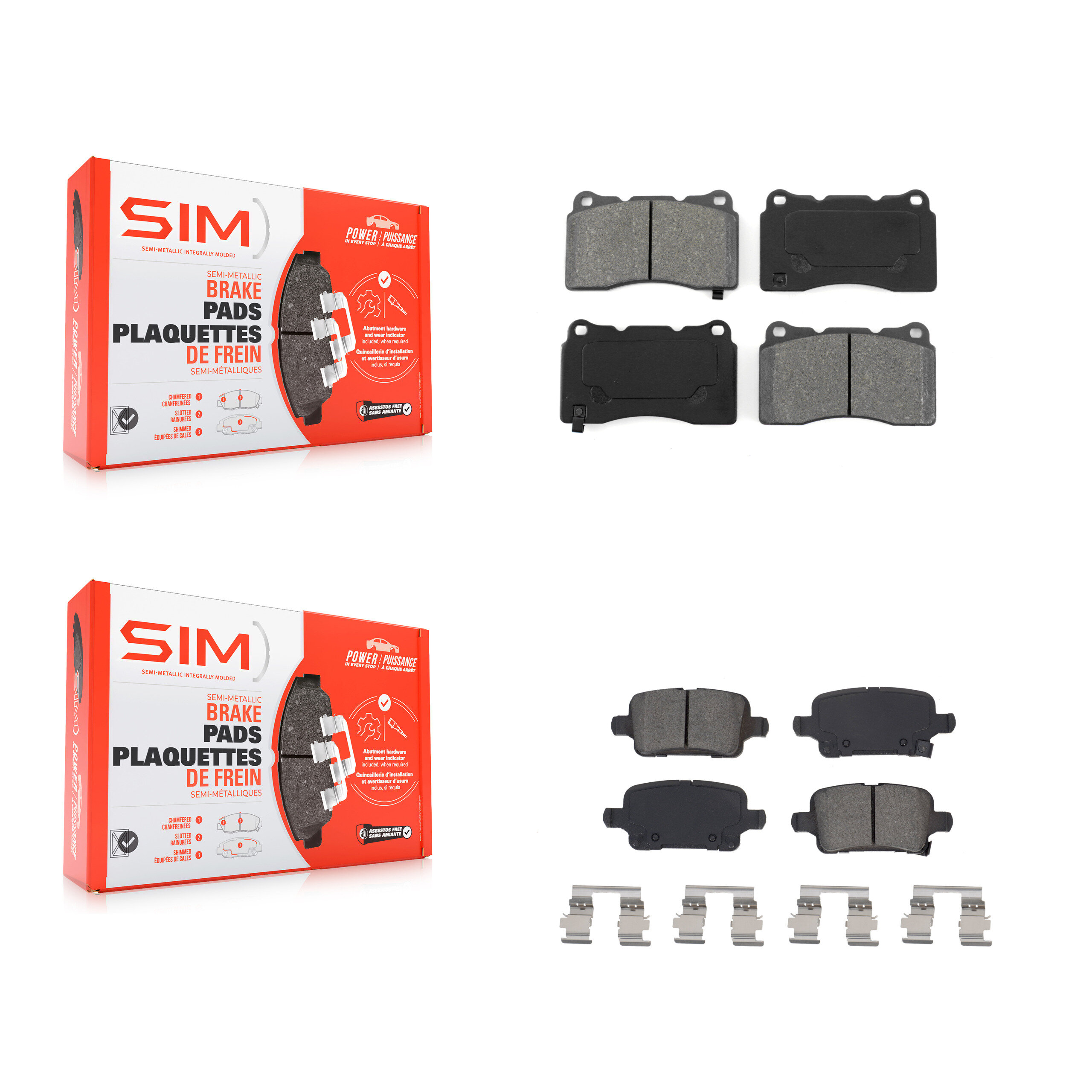 SIM - KSM-100578 - Front and Rear Disc Brake Pad Kits