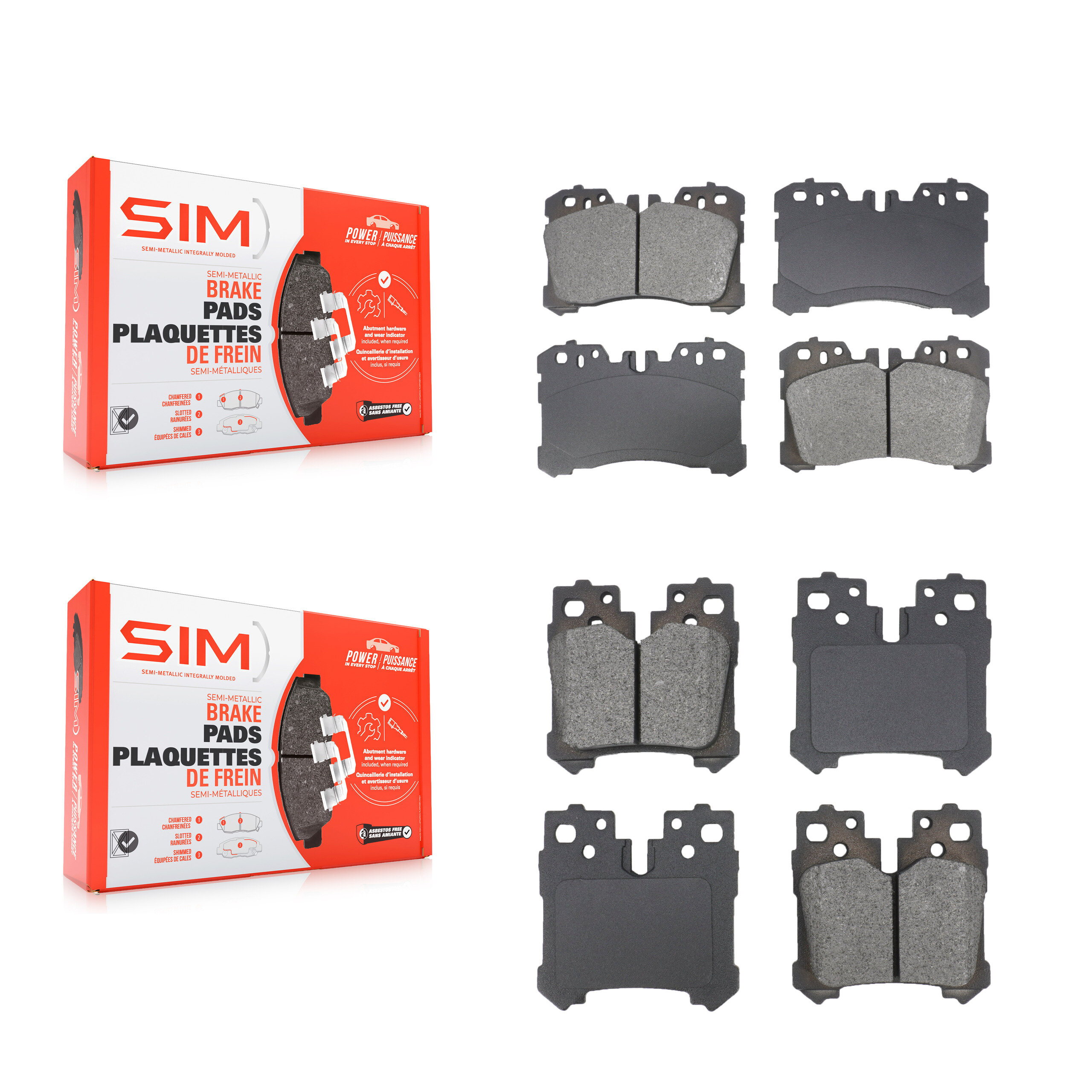 SIM - KSM-100579 - Front and Rear Disc Brake Pad Kits