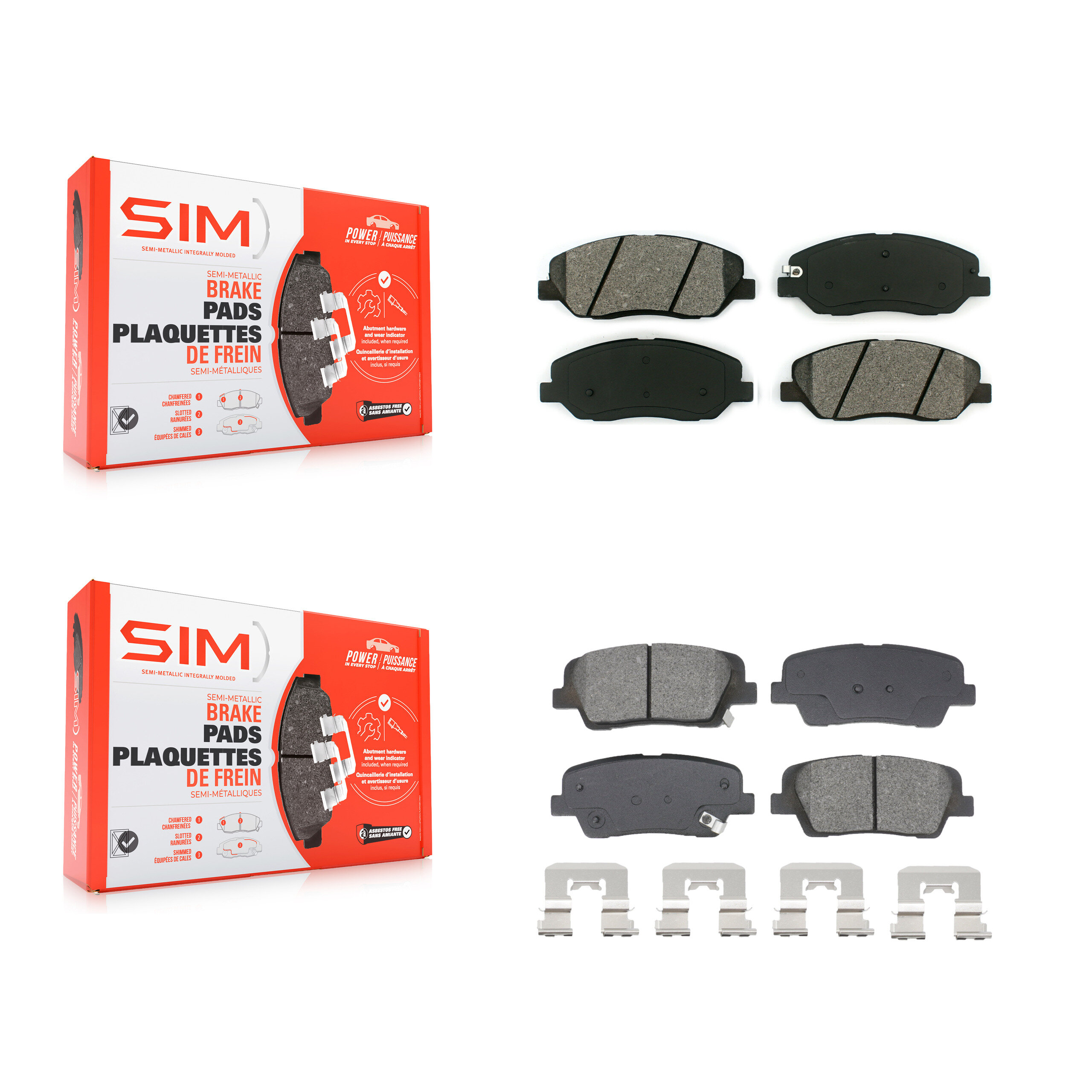 SIM - KSM-100580 - Front and Rear Disc Brake Pad Kits