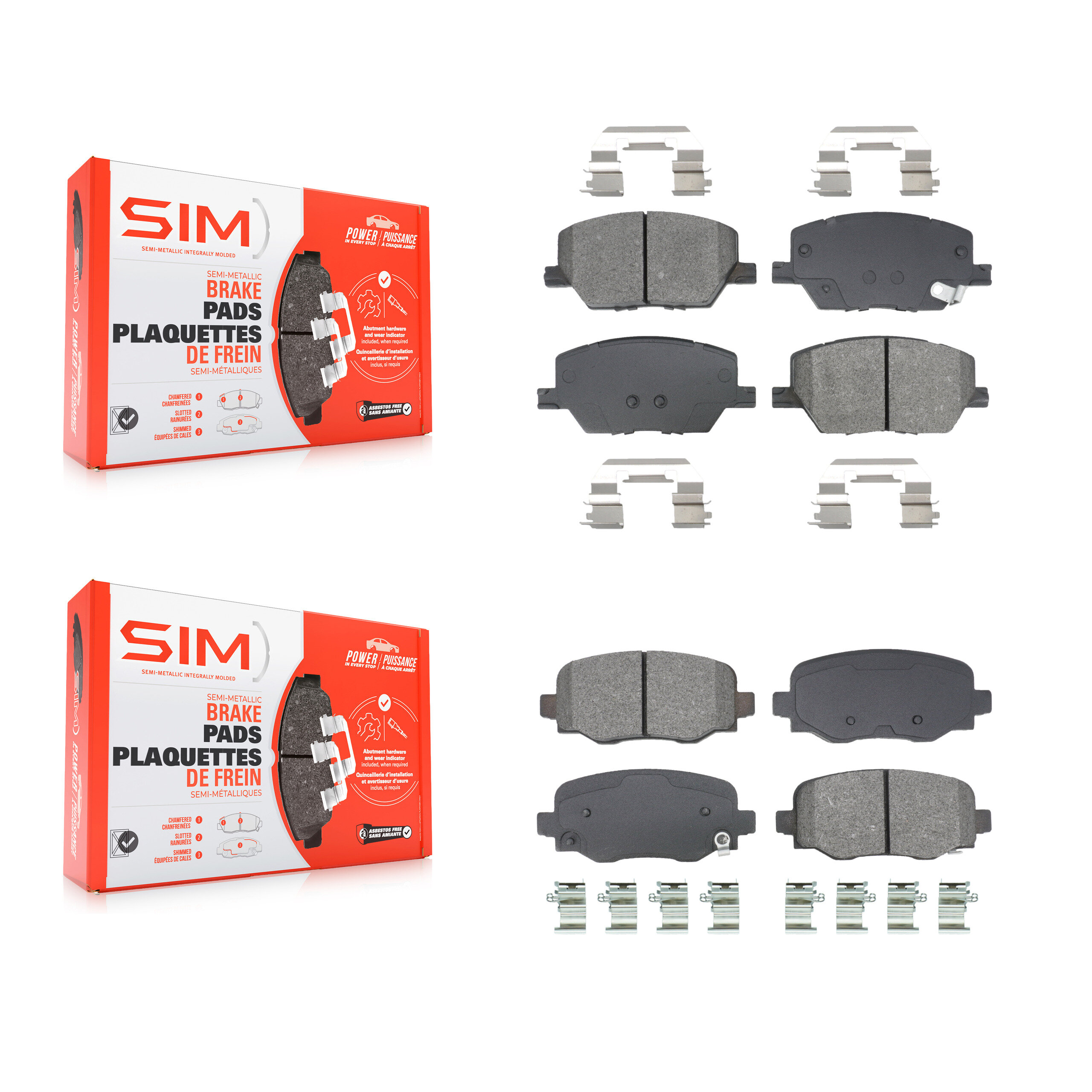 SIM - KSM-100592 - Front and Rear Disc Brake Pad Kits