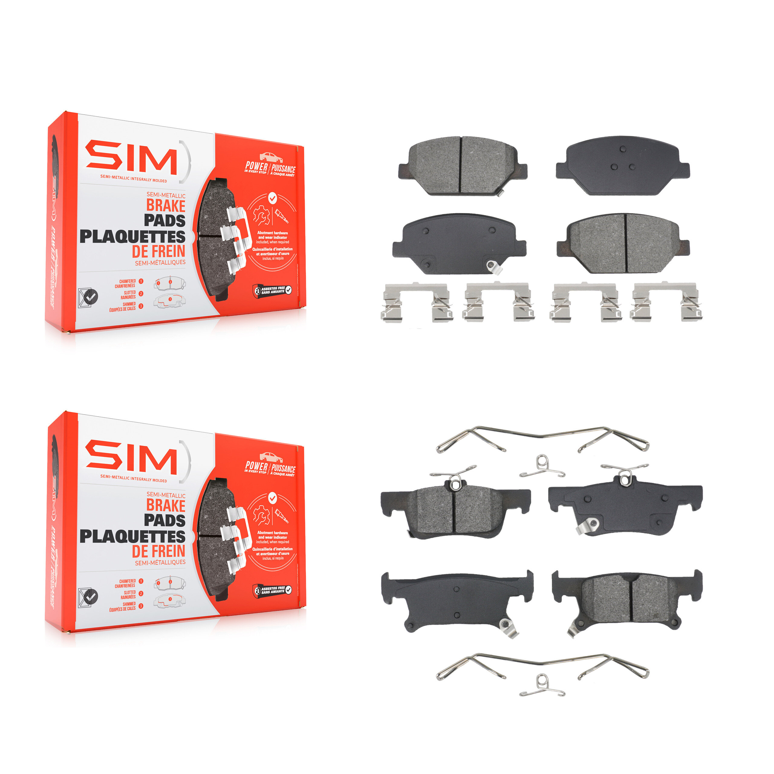 SIM - KSM-100597 - Front and Rear Disc Brake Pad Kits