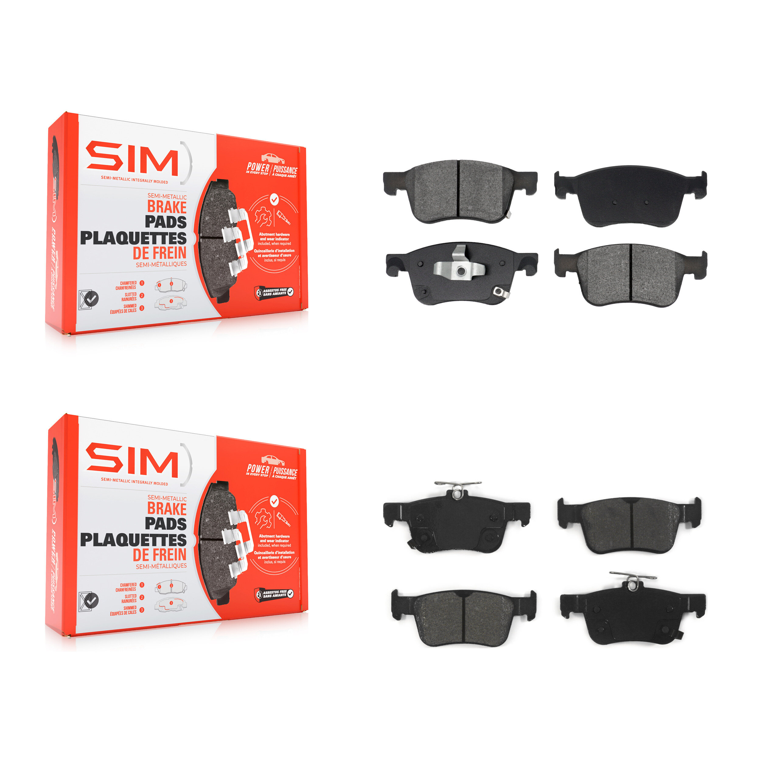 SIM - KSM-100611 - Front and Rear Disc Brake Pad Kits