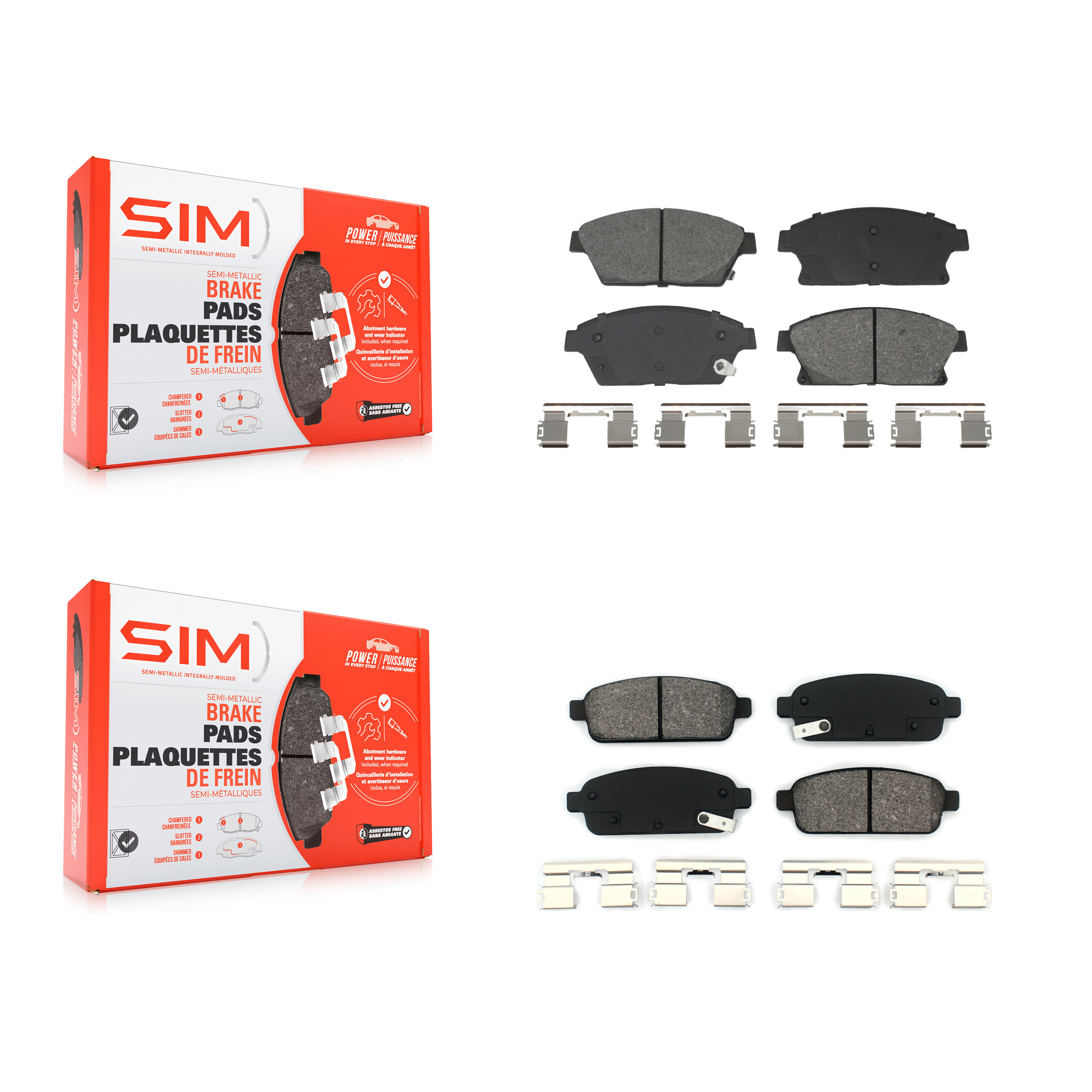 SIM - KSM-100633 - Front and Rear Disc Brake Pad Kits