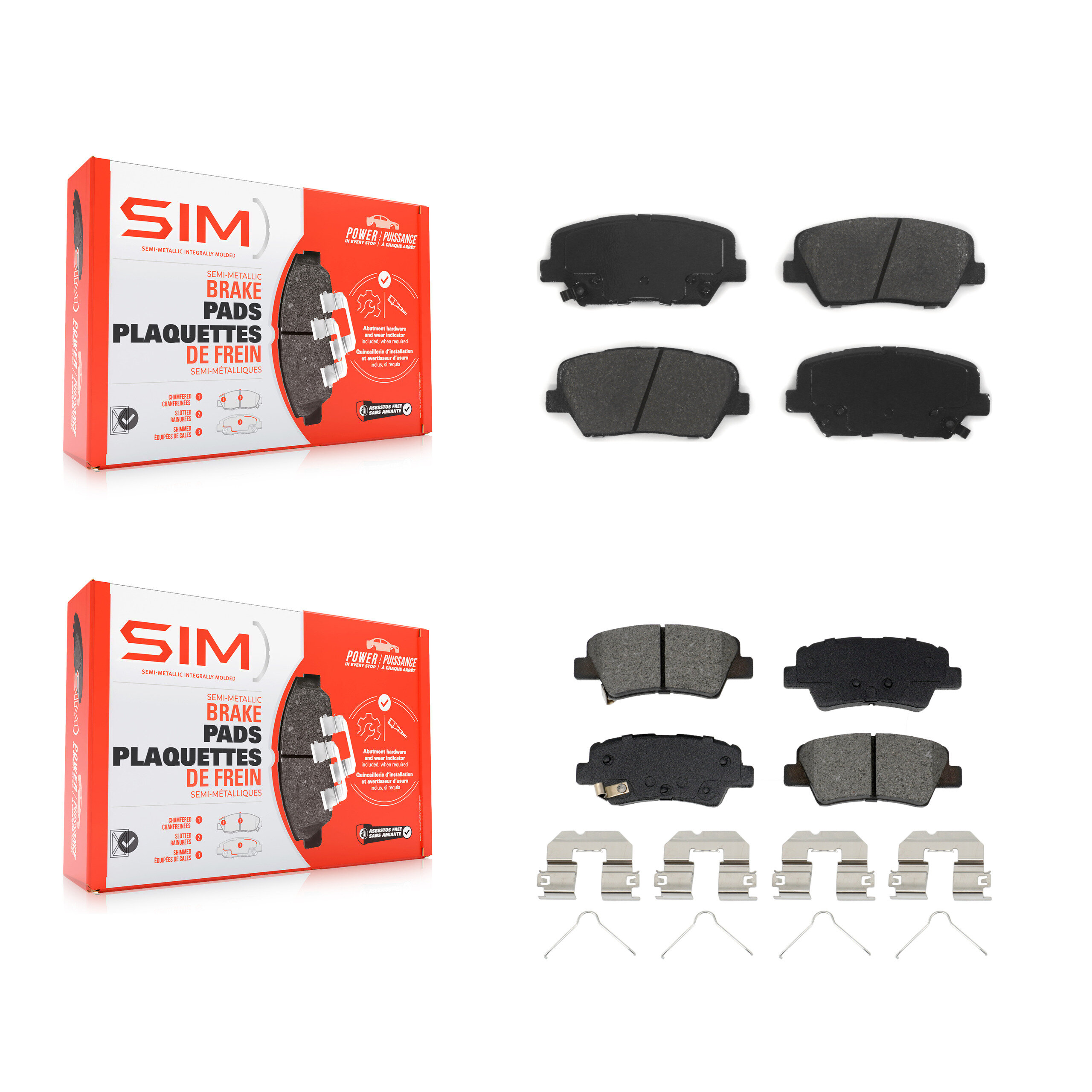 SIM - KSM-100640 - Front and Rear Disc Brake Pad Kits