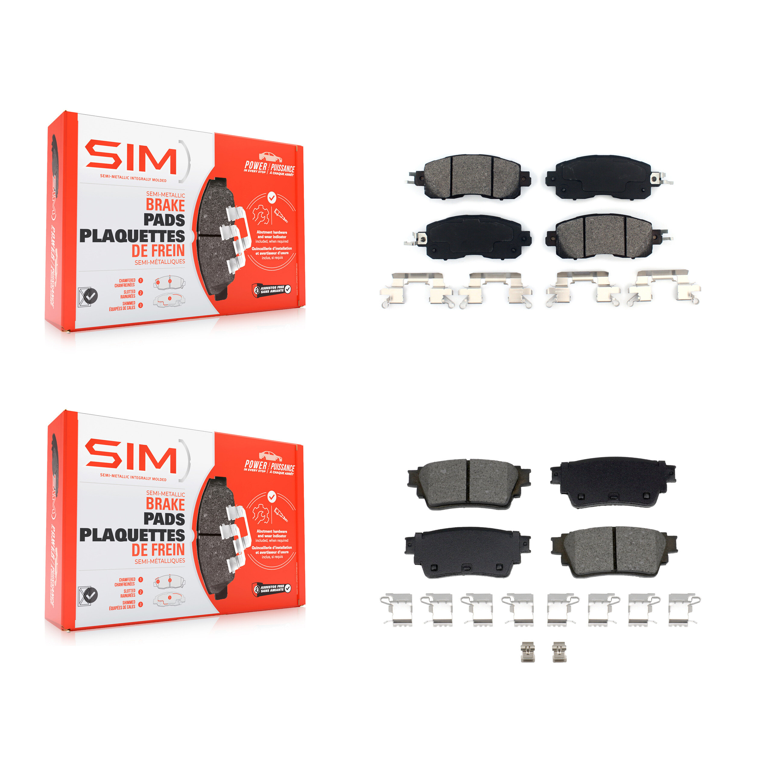 SIM KSM-100642 Disc Brake Pad for 2019-2023 Nissan Altima - Front and Rear
