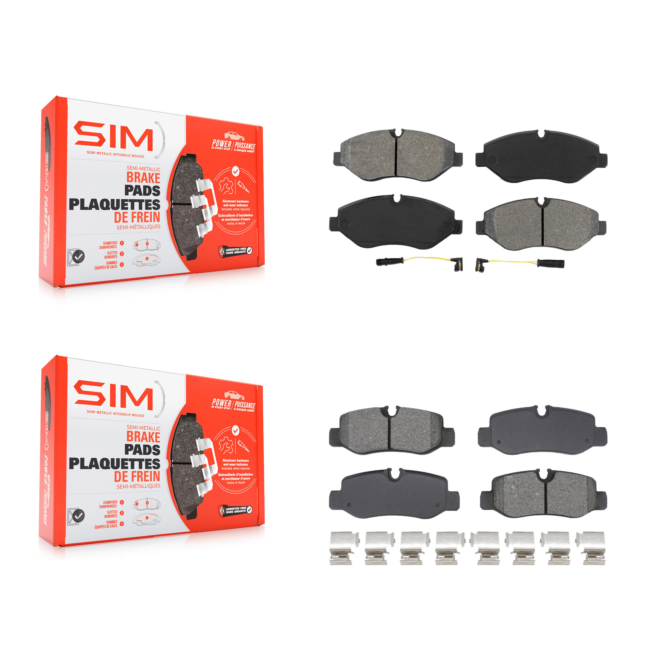 SIM - KSM-100643 - Front and Rear Disc Brake Pad Kits