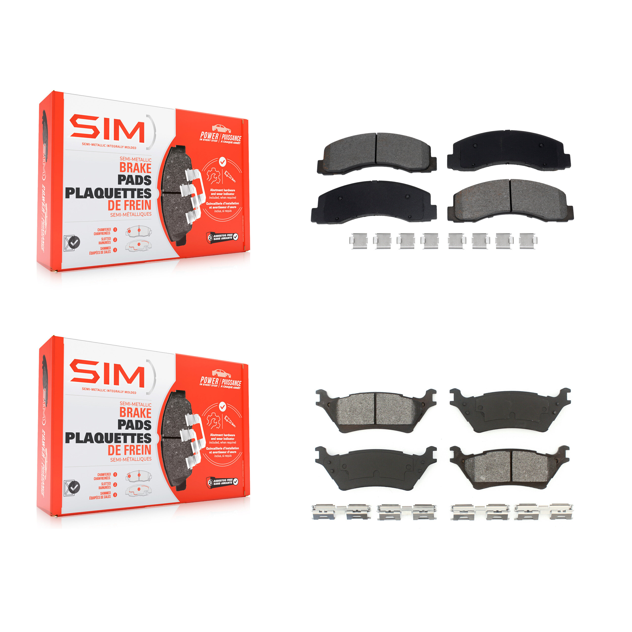 SIM KSM-100645 Disc Brake Pad for 2018-2020 Ford F-150 - Front and Rear