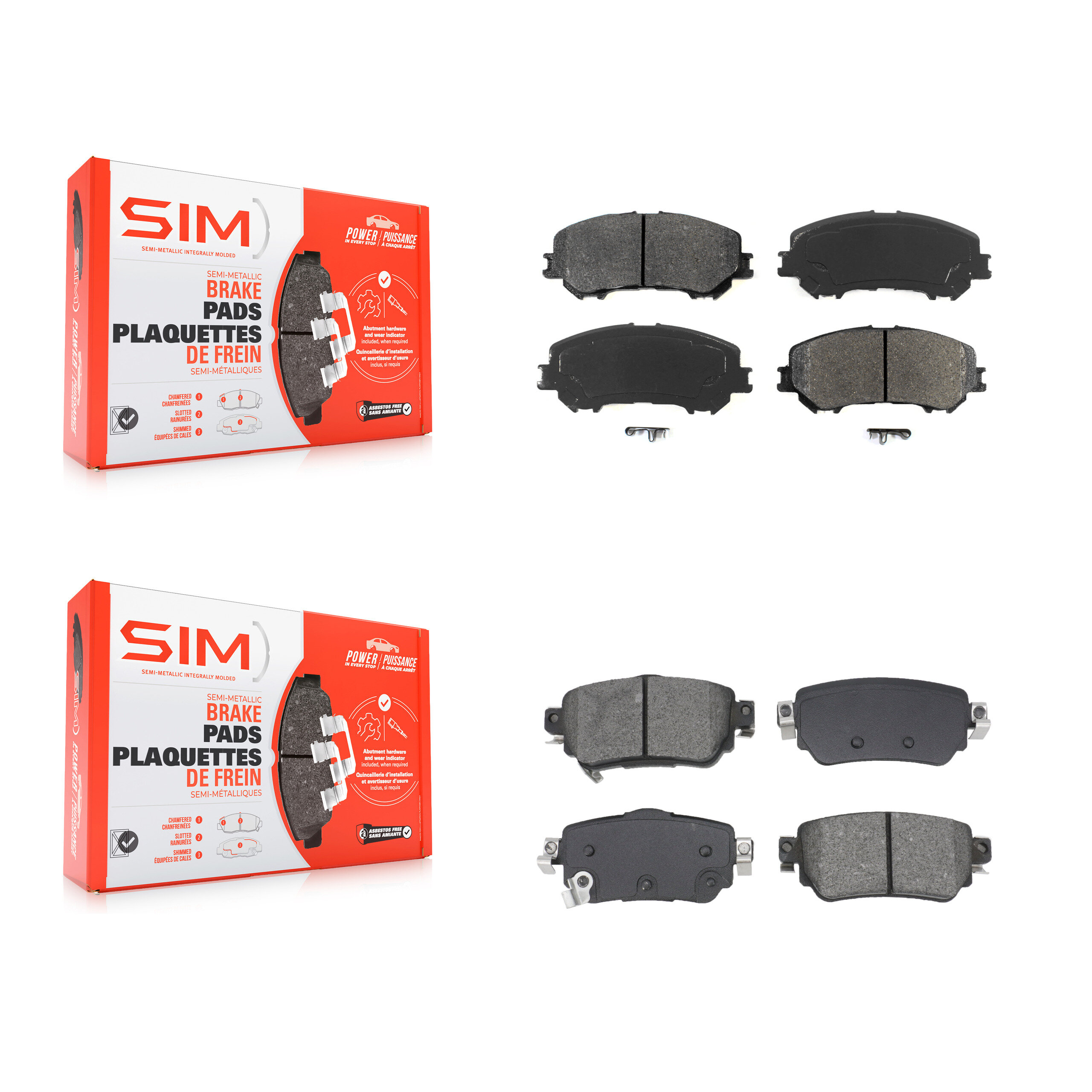 SIM - KSM-100648 - Front and Rear Disc Brake Pad Kits