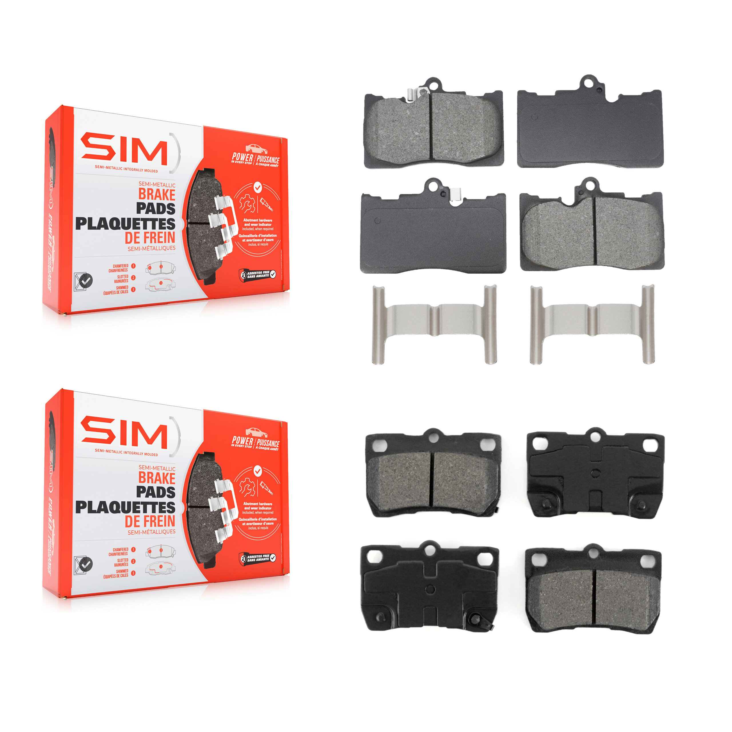 SIM - KSM-100649 - Front and Rear Disc Brake Pad Kits