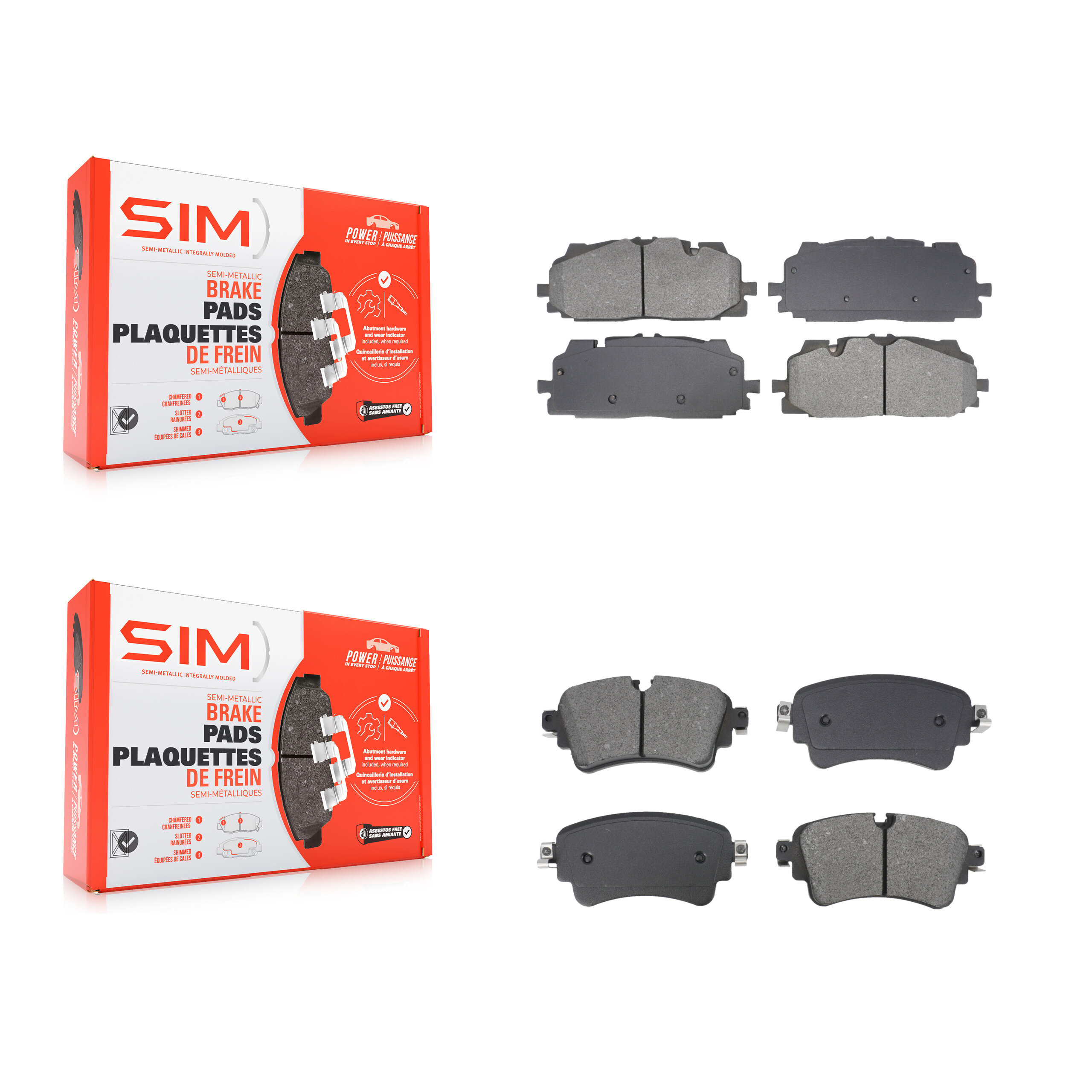 SIM - KSM-100651 - Front and Rear Disc Brake Pad Kits
