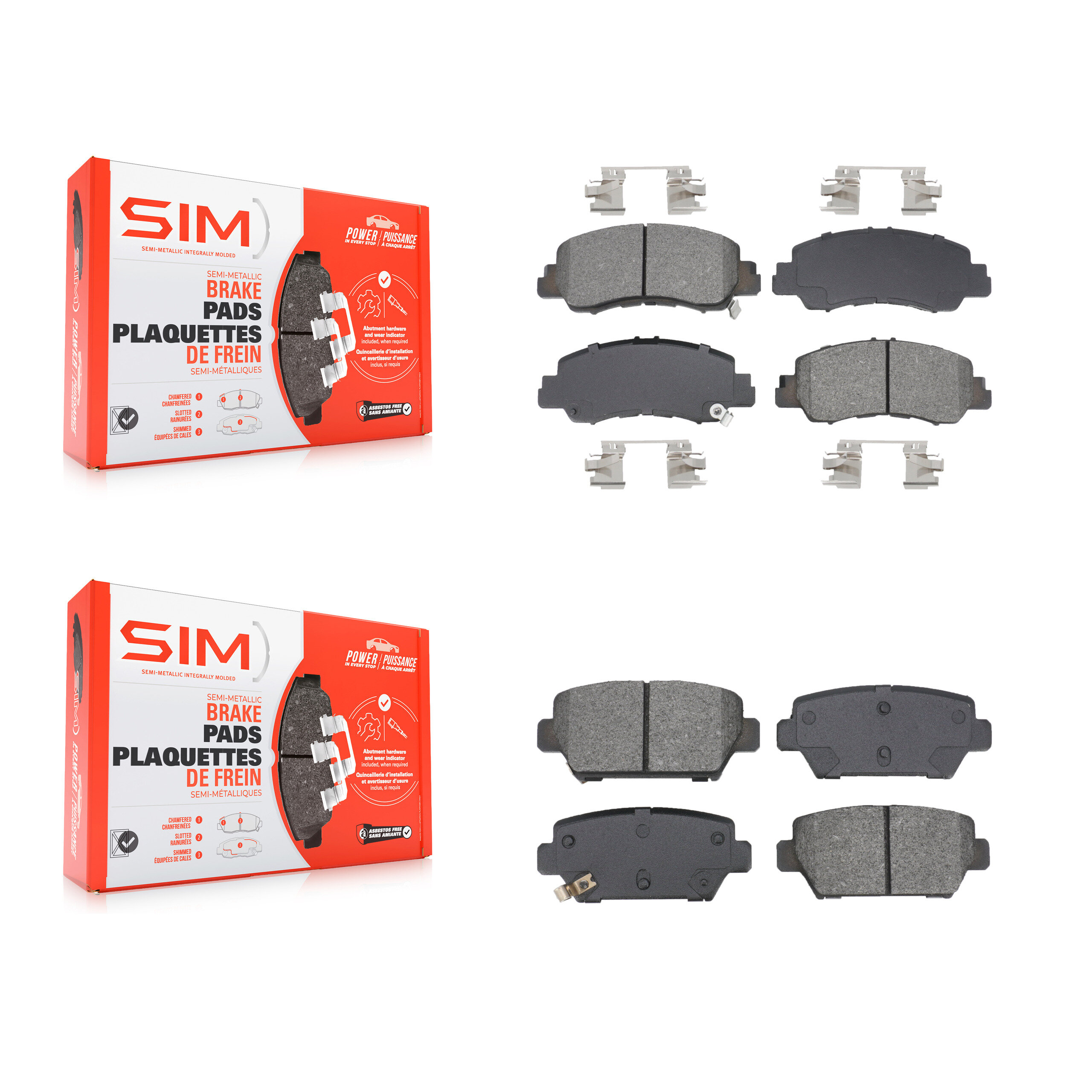 SIM - KSM-100652 - Front and Rear Disc Brake Pad Kits