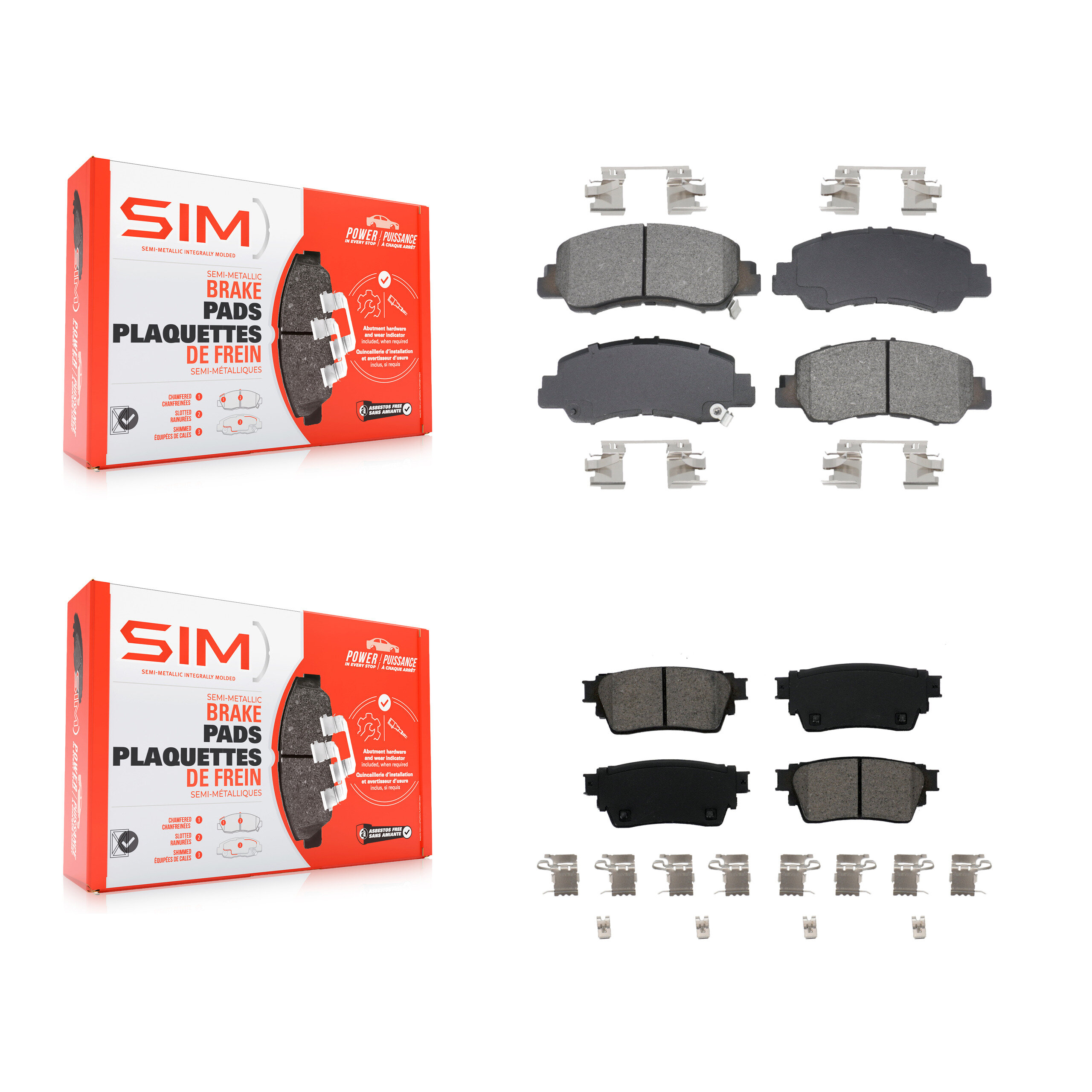 SIM - KSM-100653 - Front and Rear Disc Brake Pad Kits