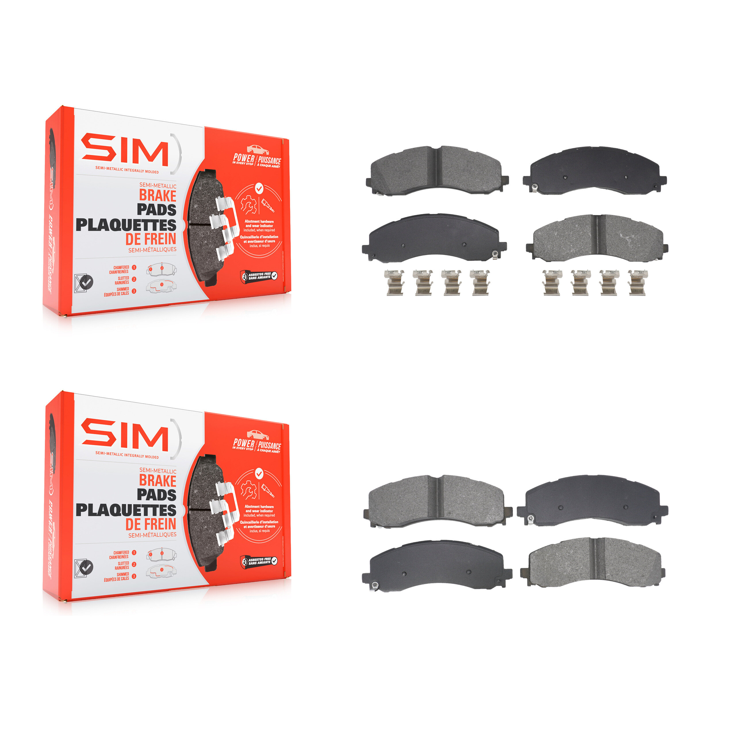 SIM - KSM-100654 - Front and Rear Disc Brake Pad Kits