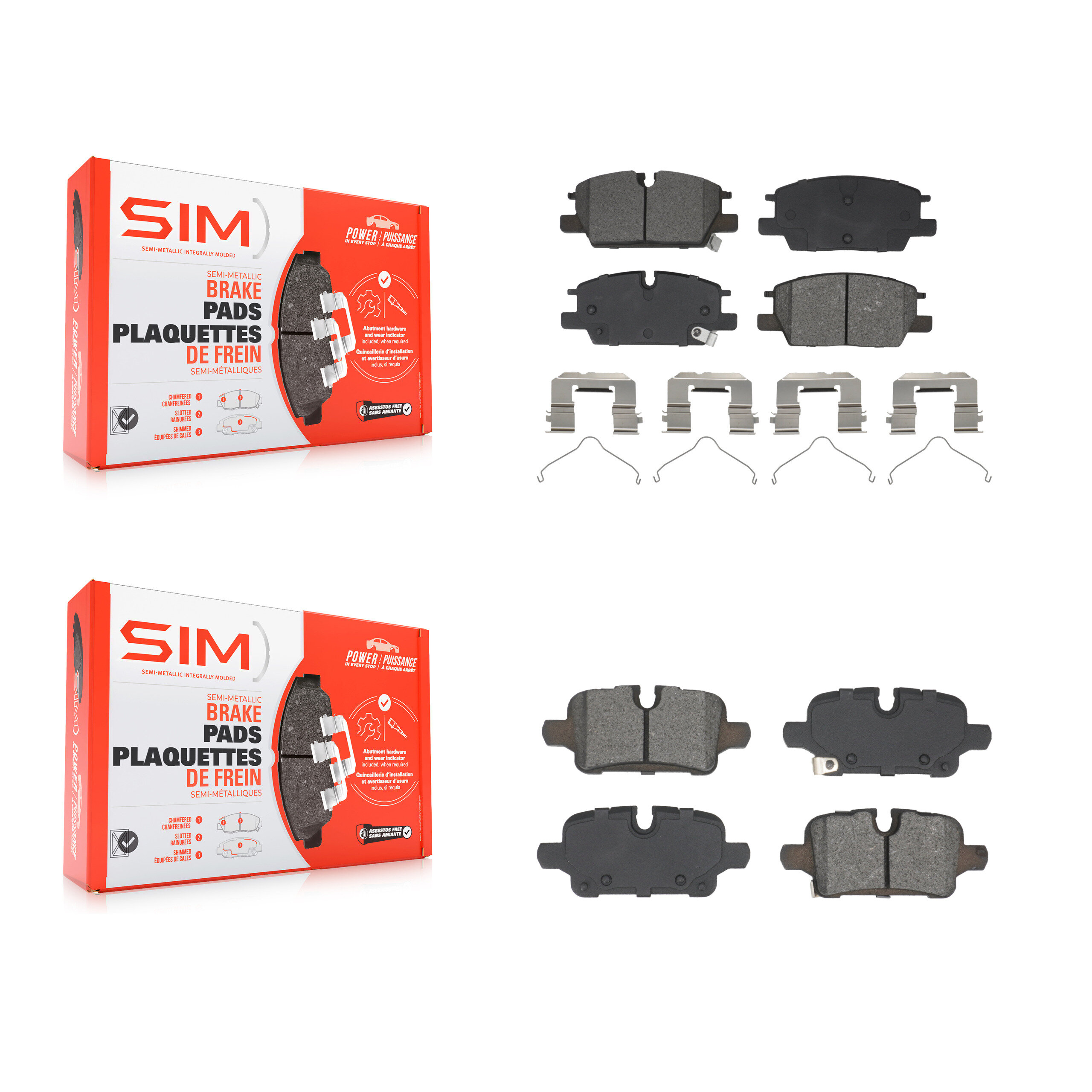 SIM - KSM-100662 - Front and Rear Disc Brake Pad Kits