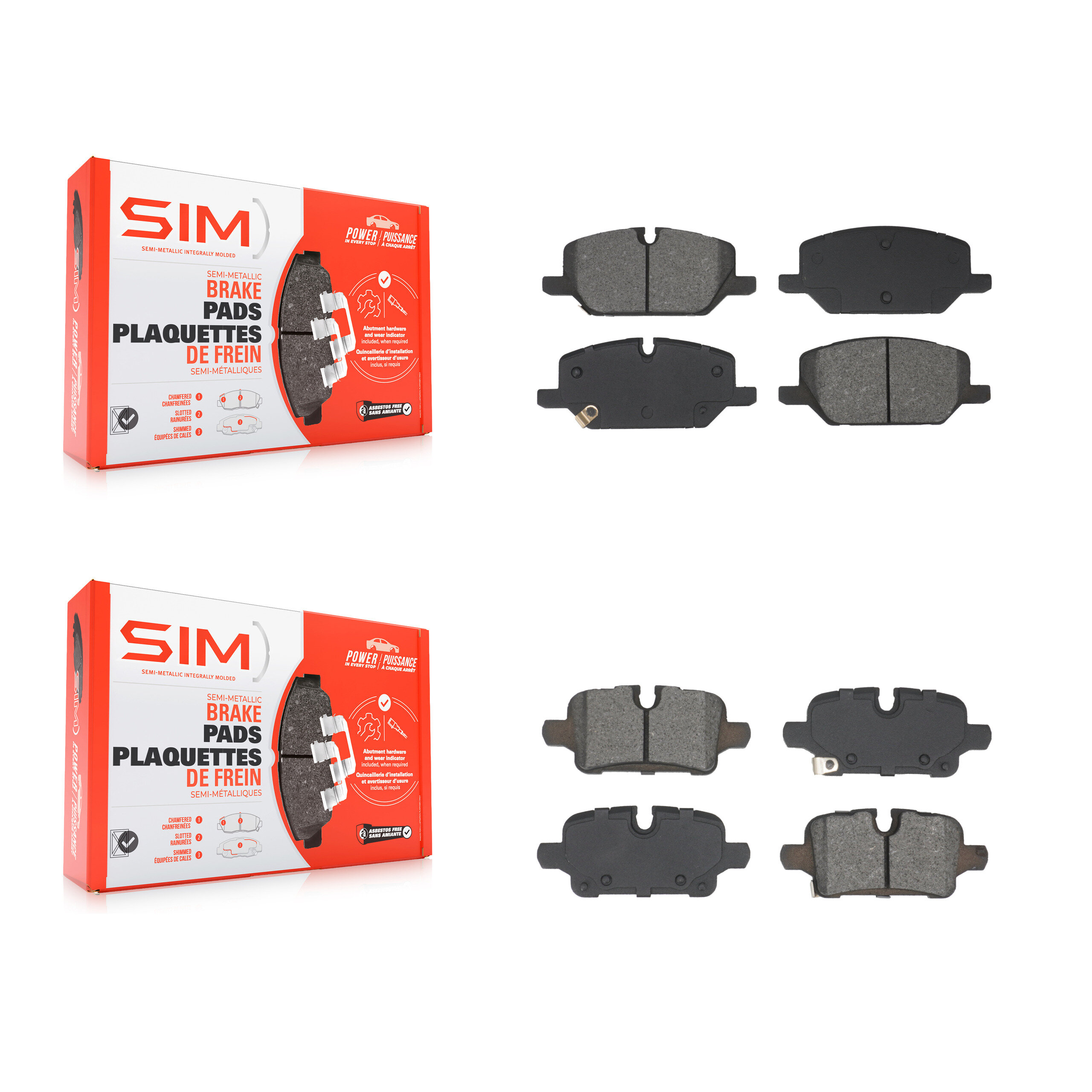 SIM KSM-100663 Disc Brake Pad for 2021-2023 Chevrolet Equinox, GMC Terrain - Front and Rear