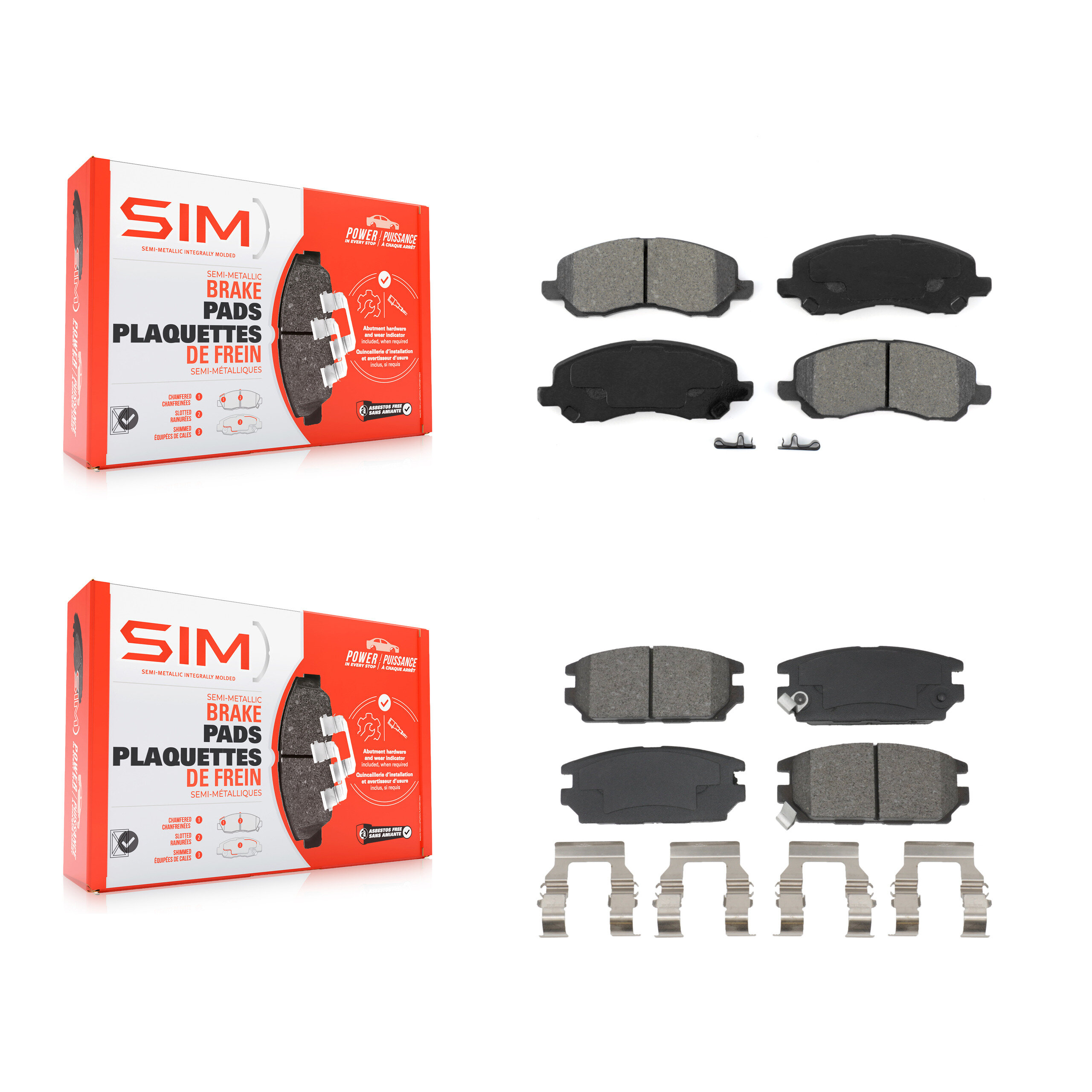 SIM - KSM-100665 - Front and Rear Disc Brake Pad Kits