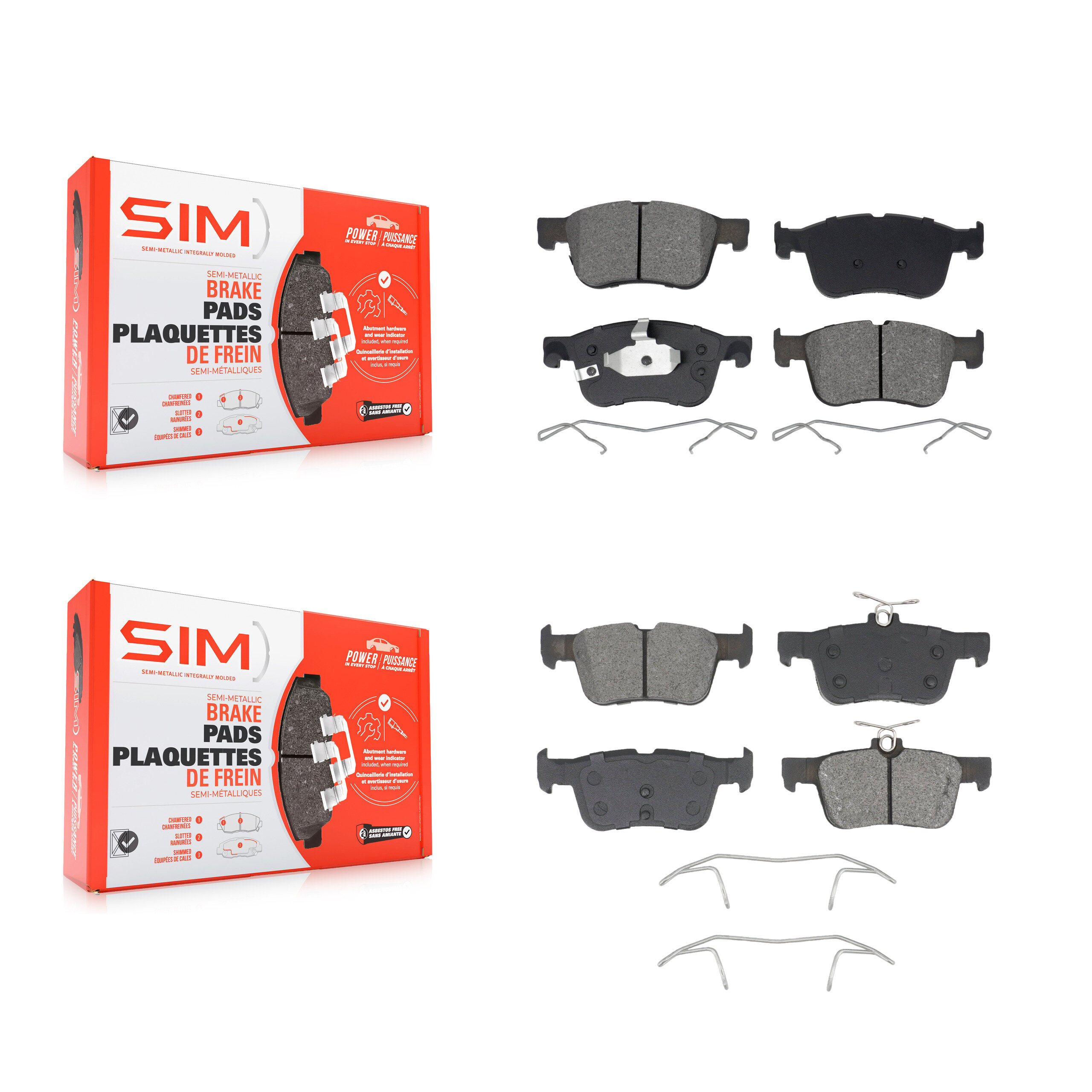 SIM - KSM-100668 - Front and Rear Disc Brake Pad Kits