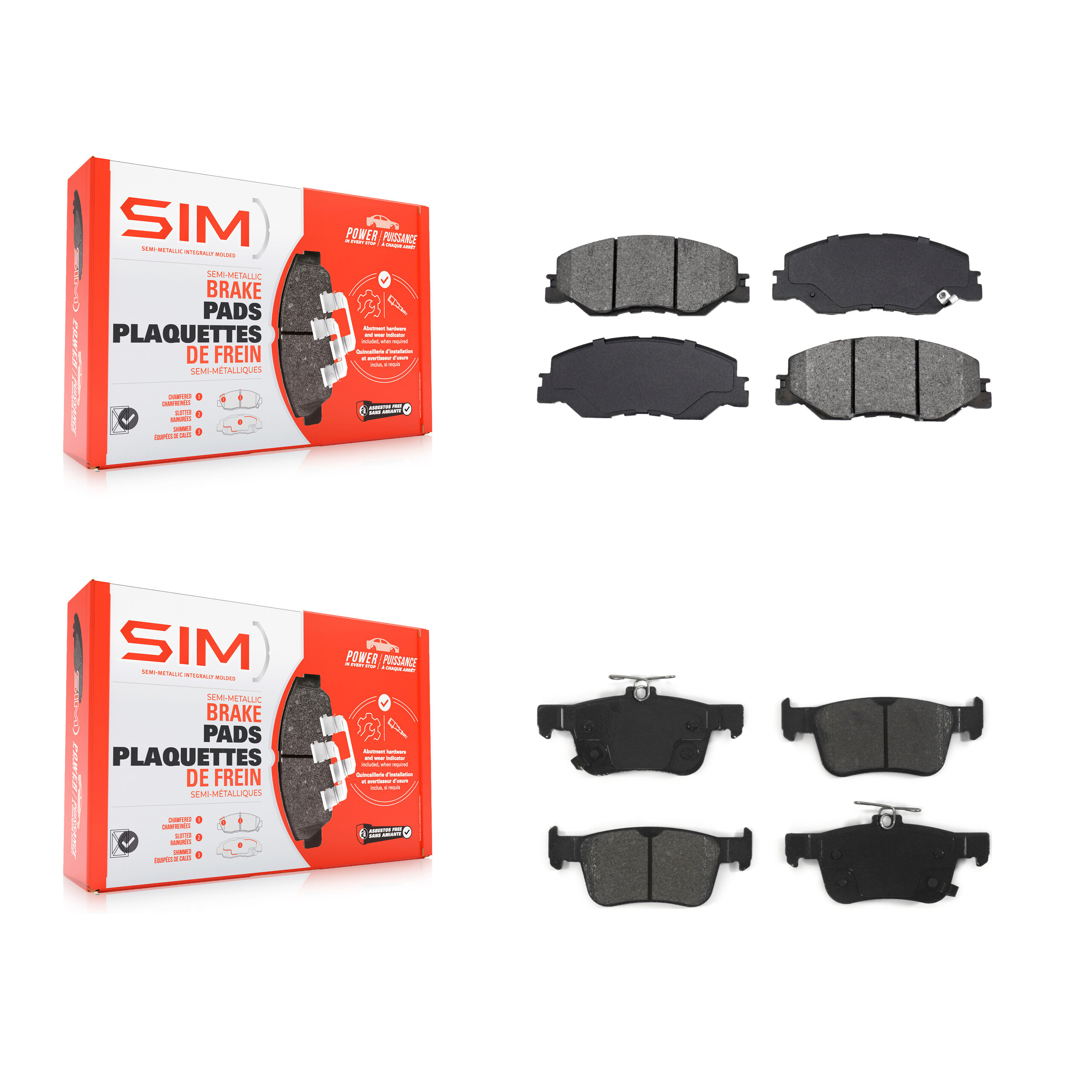 SIM KSM-100677 Disc Brake Pad for 2022-2024 Honda Civic - Front and Rear