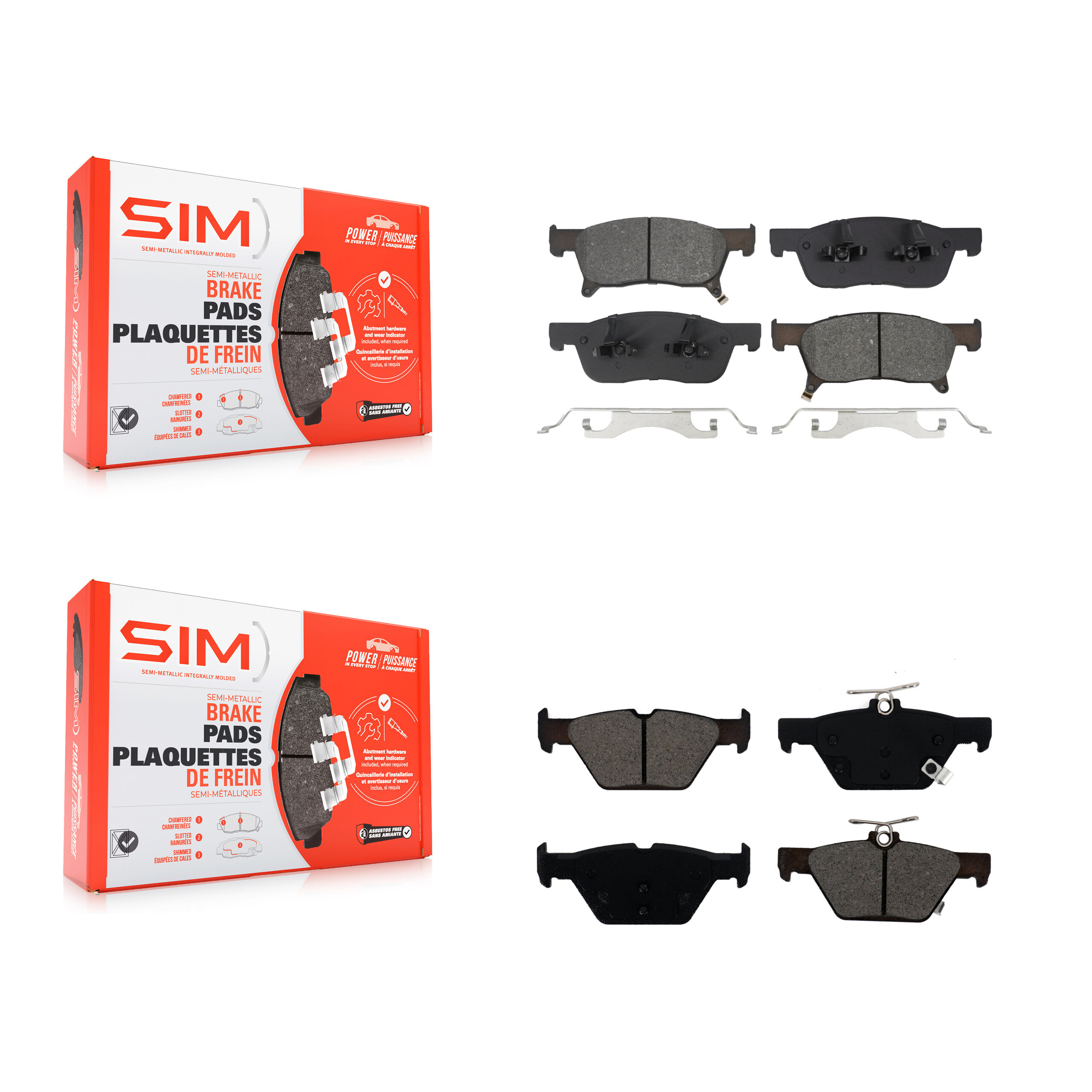 SIM - KSM-100678 - Front and Rear Disc Brake Pad Kits
