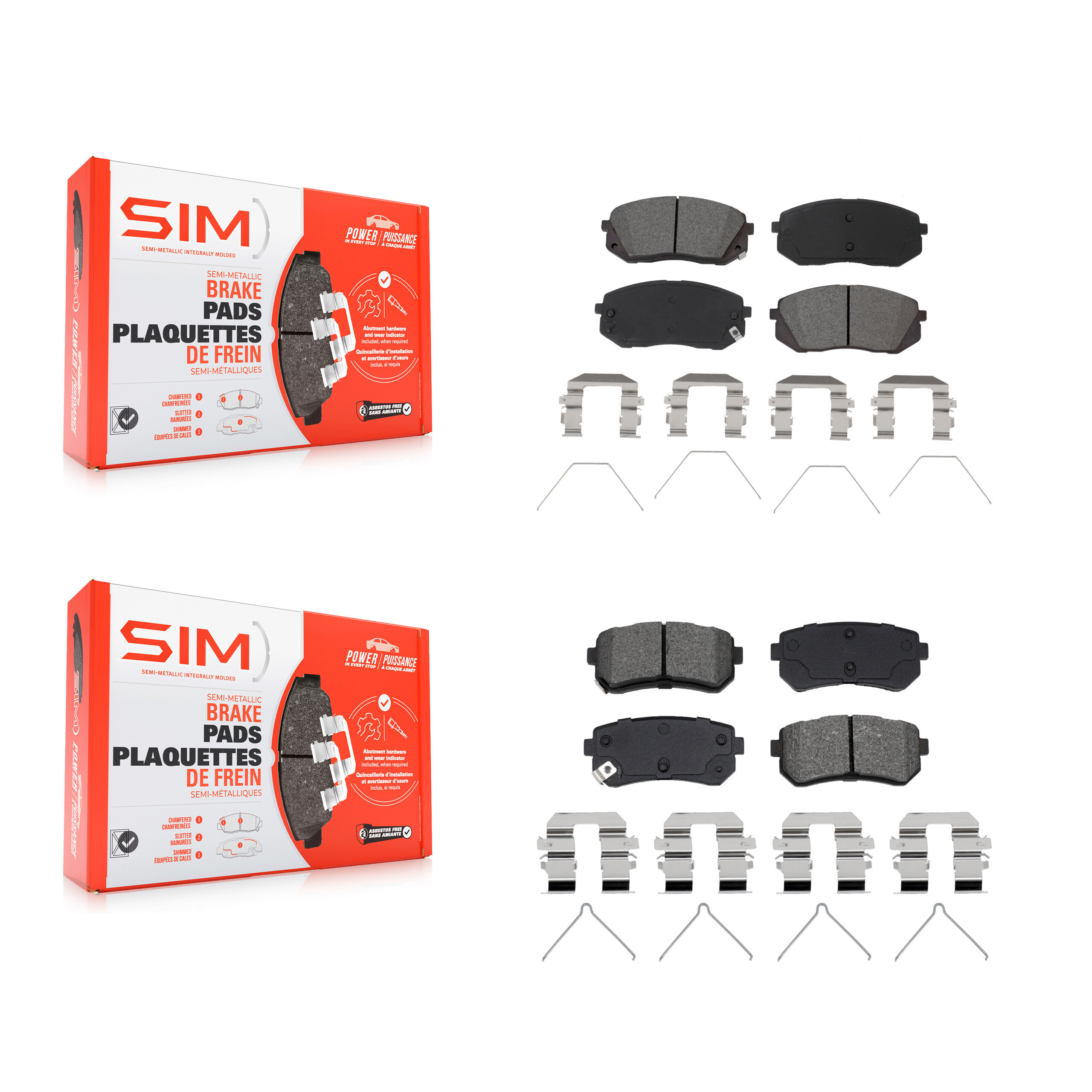 SIM - KSM-100683 - Front and Rear Disc Brake Pad Kits