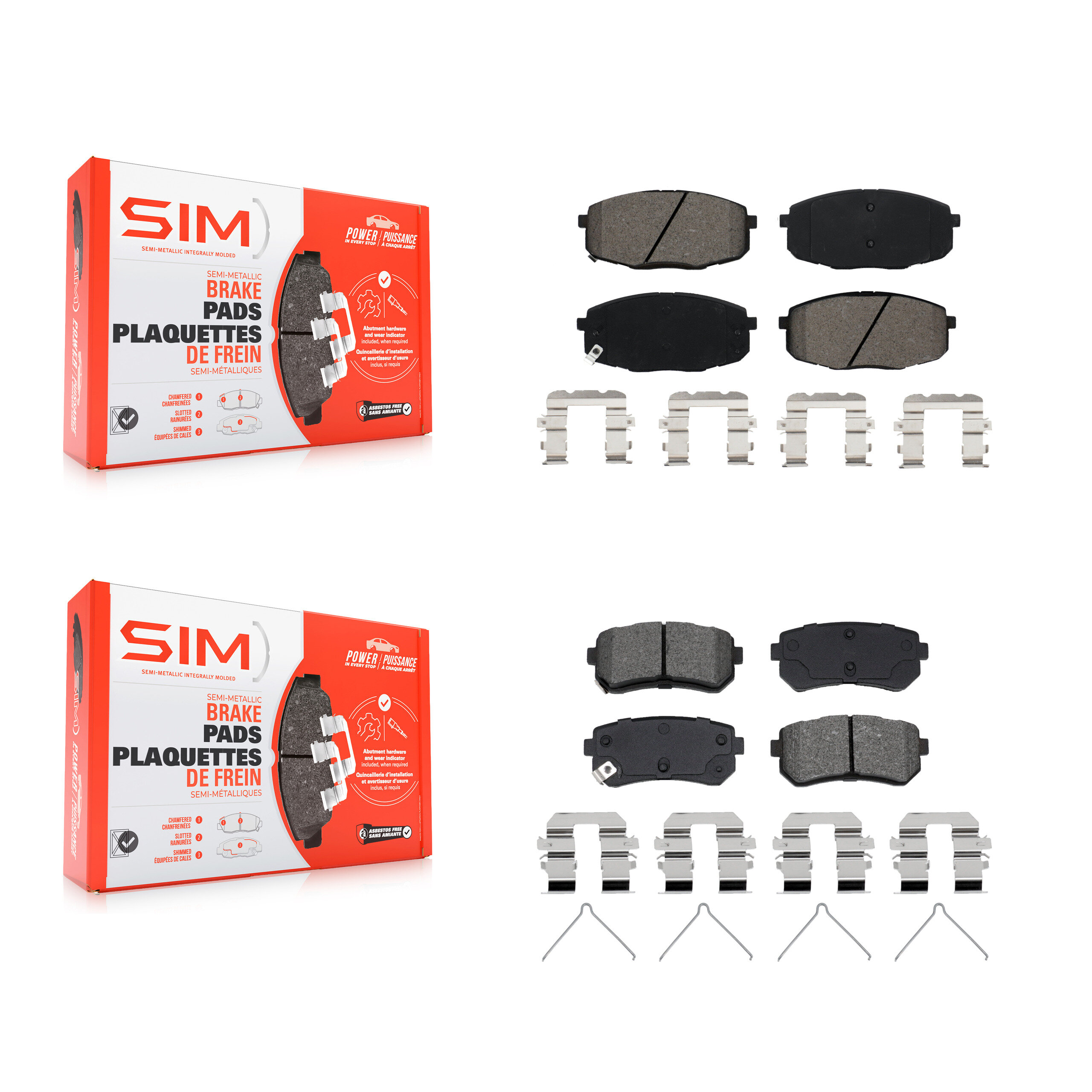 SIM - KSM-100684 - Front and Rear Disc Brake Pad Kits