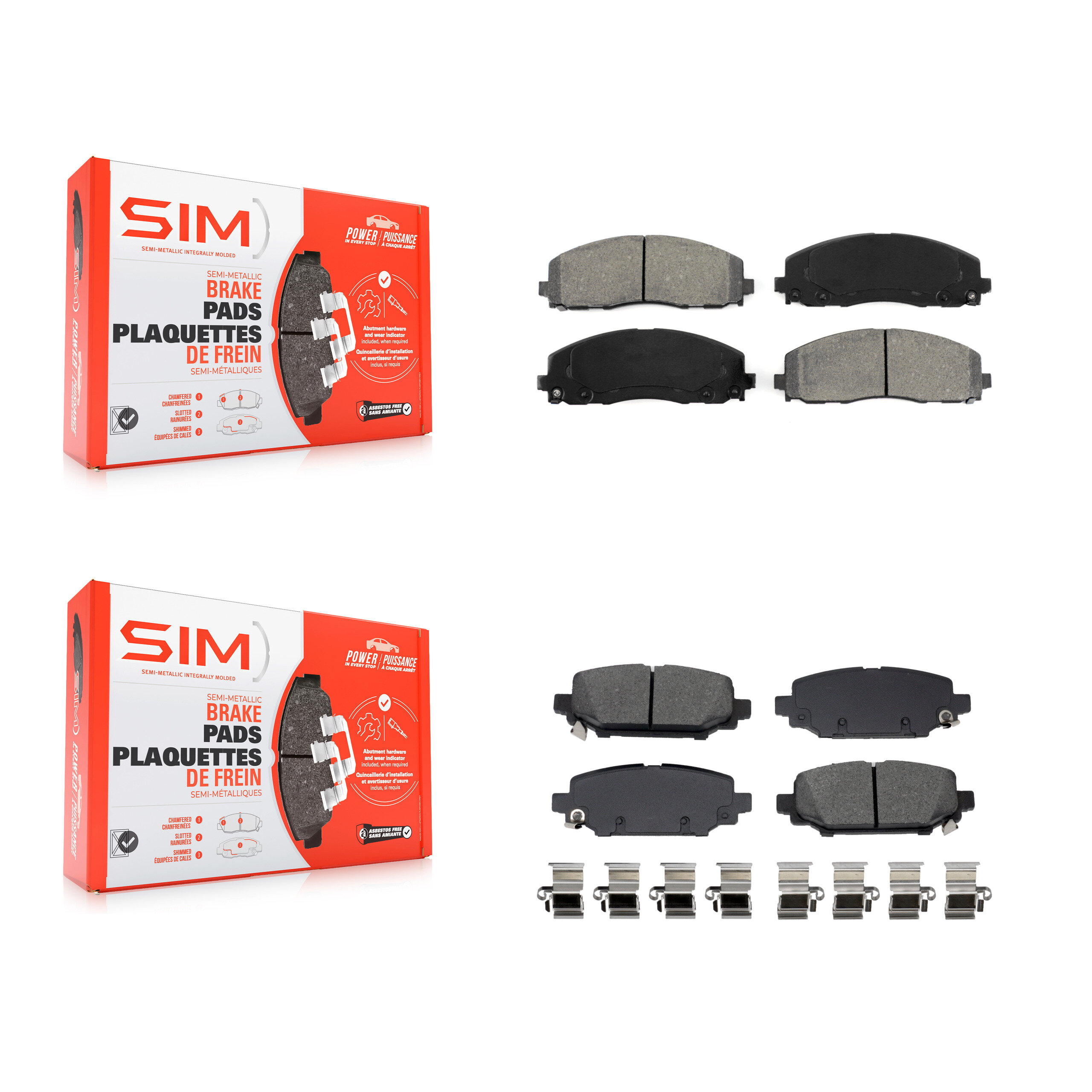 SIM KSM-100686 Disc Brake Pad for 2022 Jeep Wrangler - Front and Rear