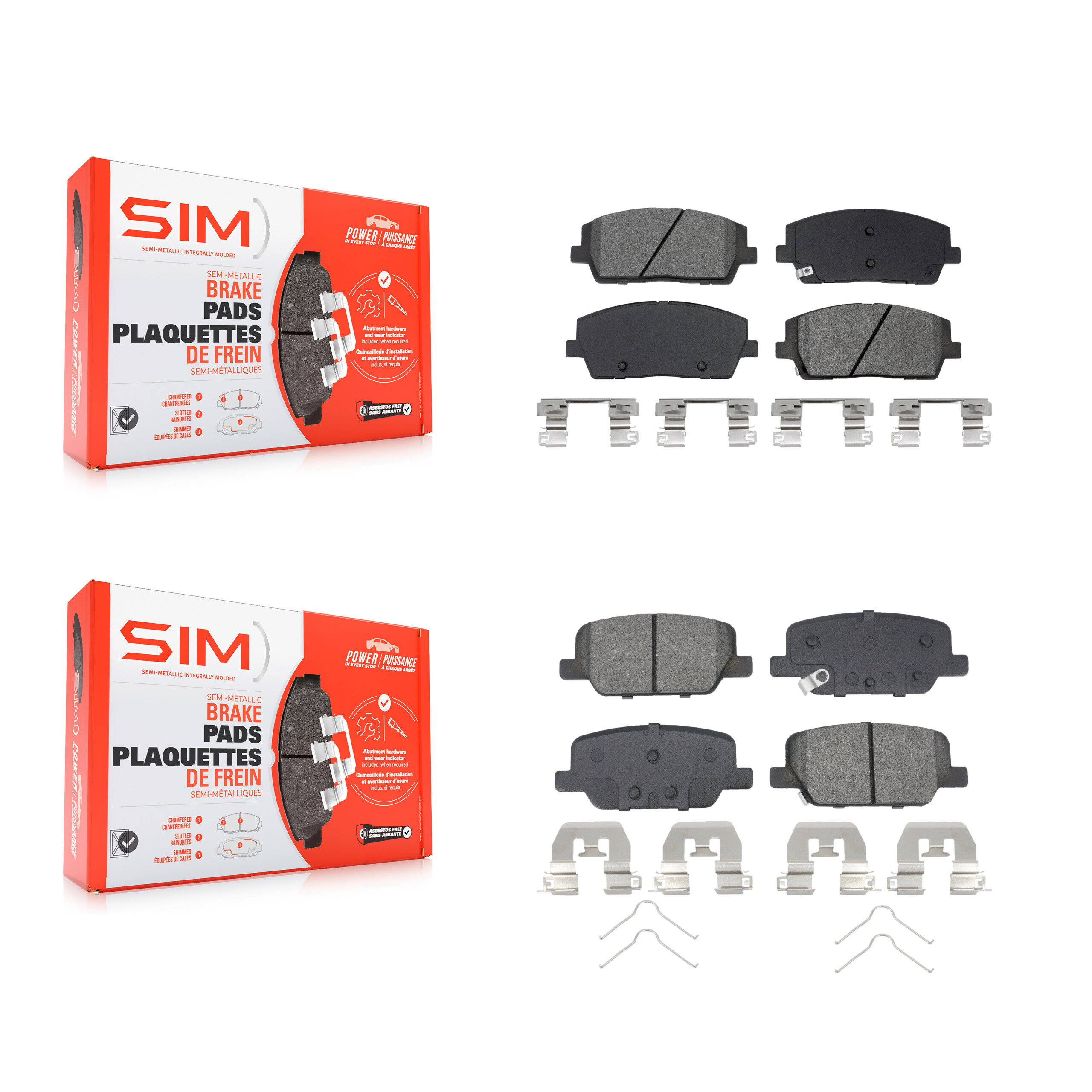 SIM - KSM-100688 - Front and Rear Disc Brake Pad Kits
