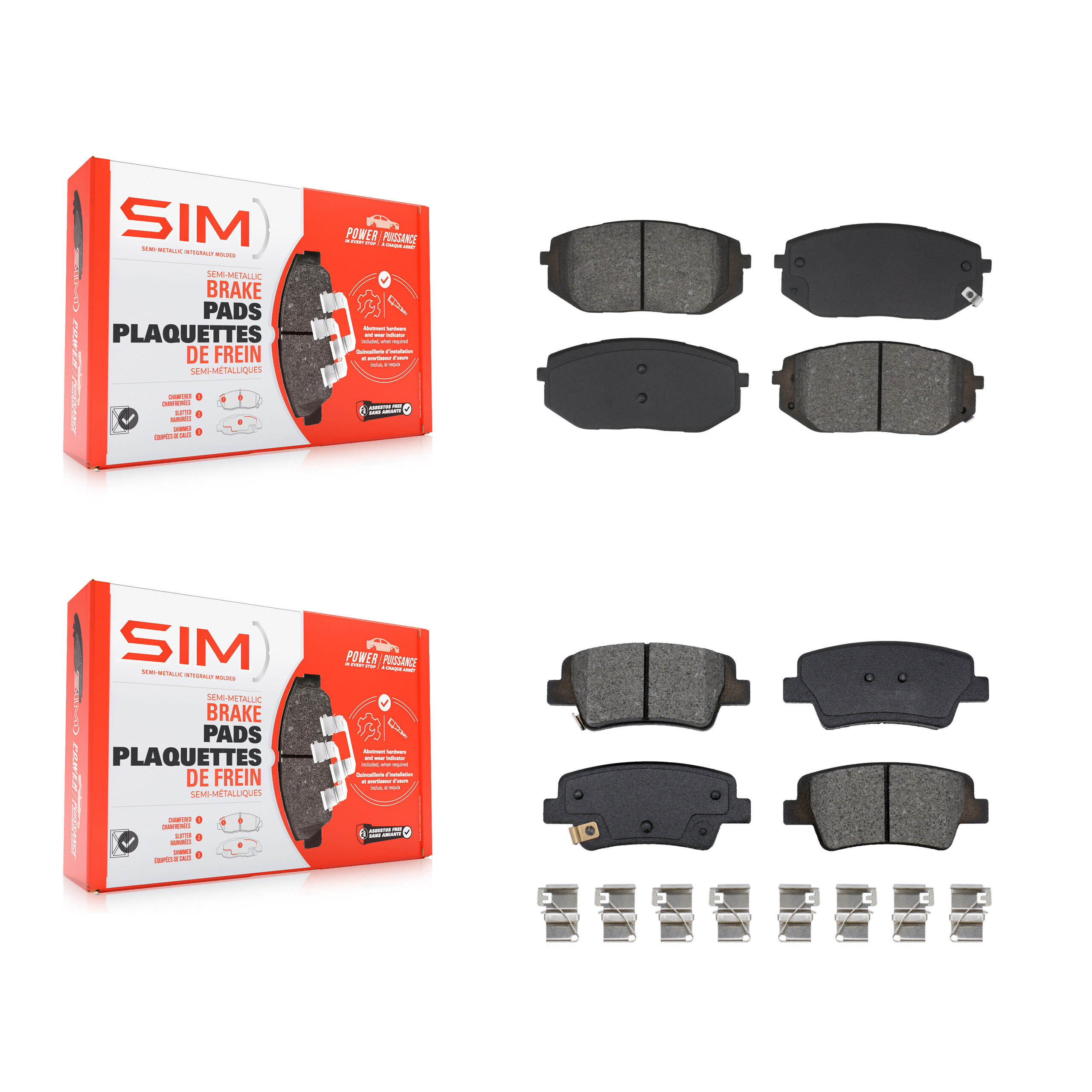 SIM - KSM-100690 - Front and Rear Disc Brake Pad Kits