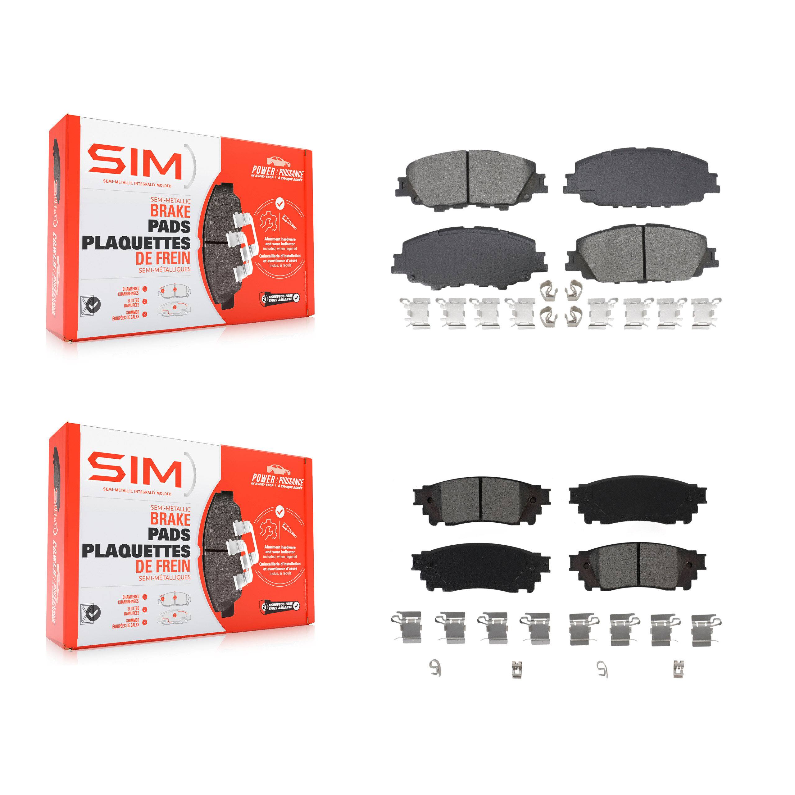 SIM - KSM-100692 - Front and Rear Disc Brake Pad Kits