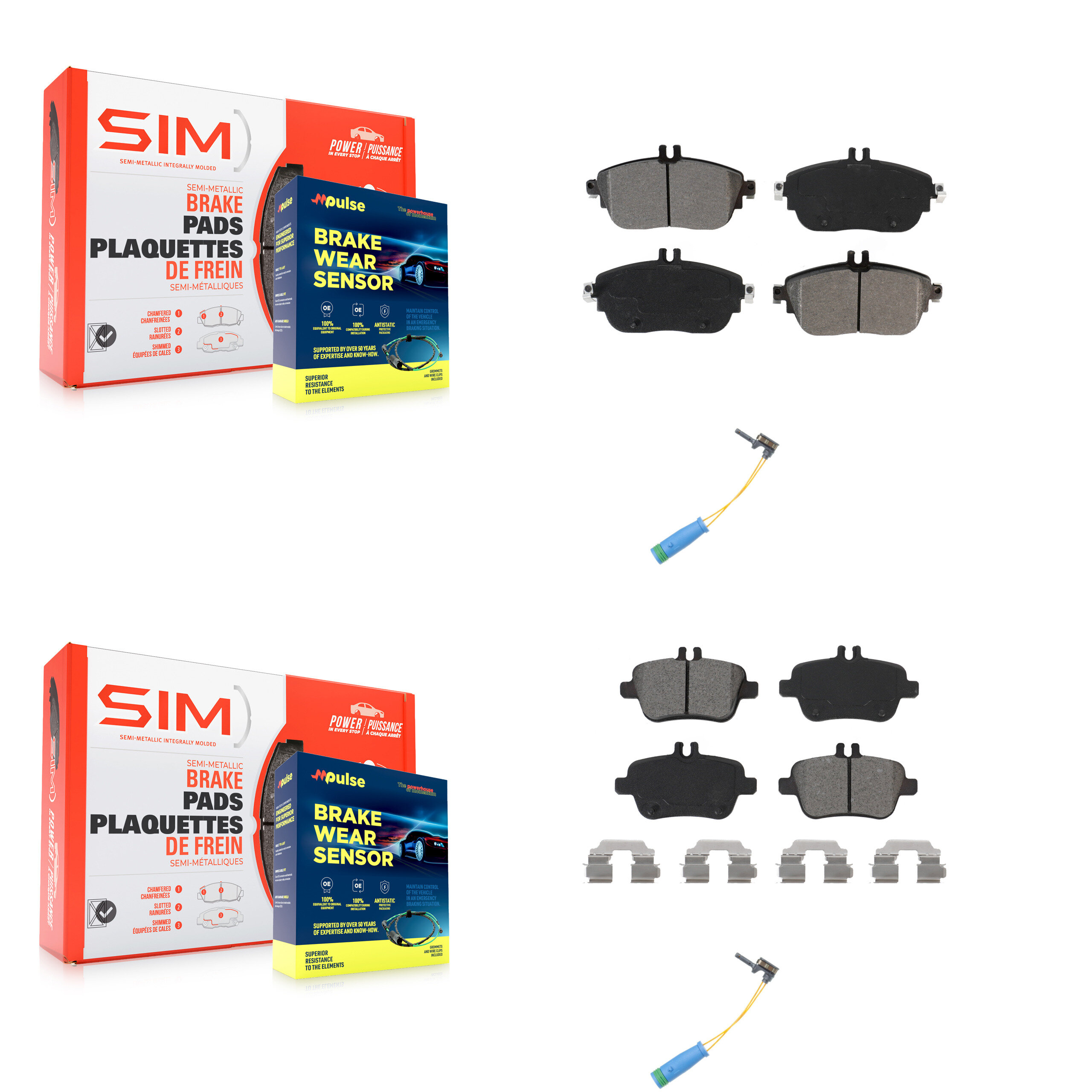 SIM - KSW-100023 - Front and Rear Disc Brake Pad Kits