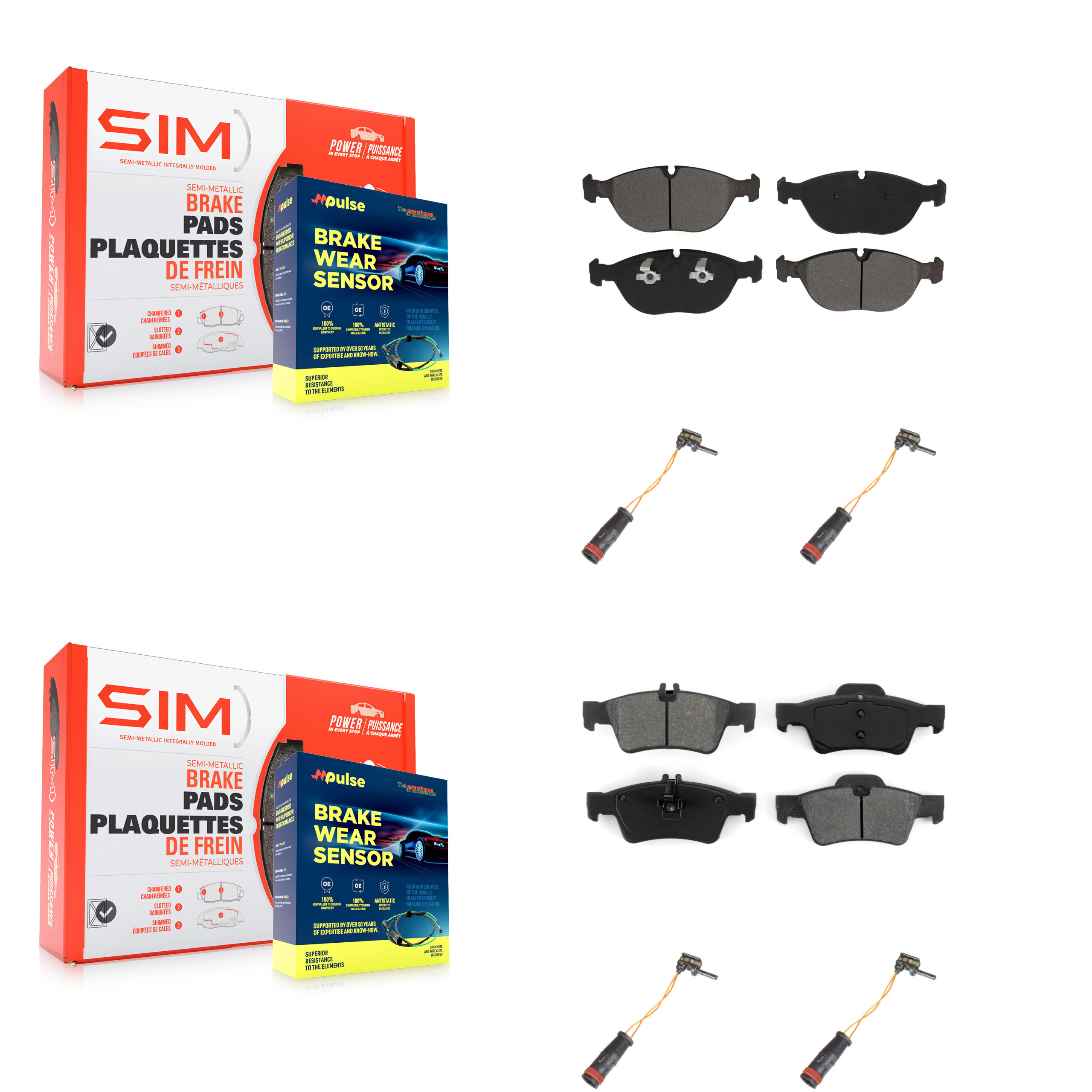 SIM KSW-100177 Disc Brake Pad for 2006 Mercedes-Benz E350 - Front and Rear