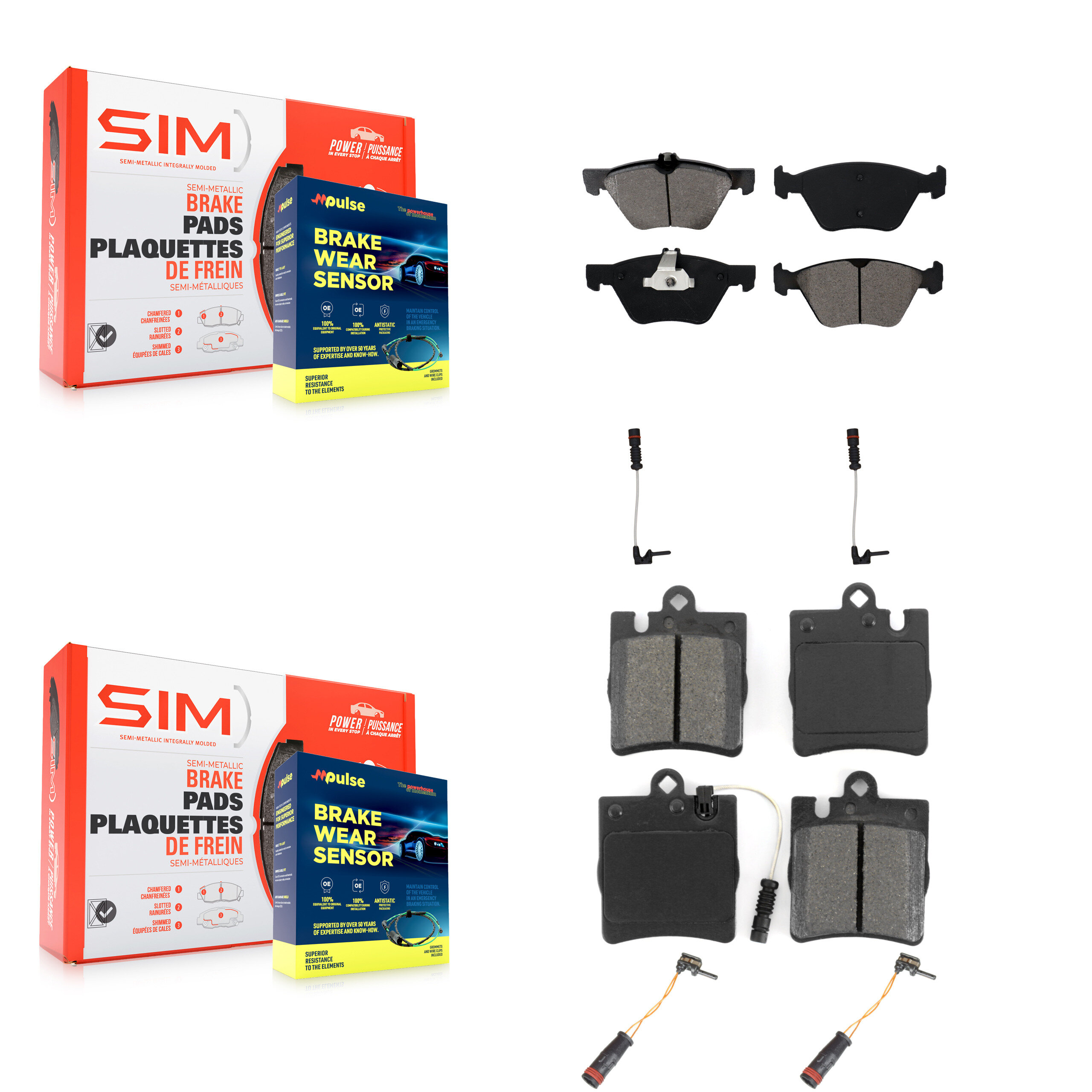 SIM KSW-100181 Disc Brake Pad for 2003 Mercedes-Benz CLK320 - Front and Rear