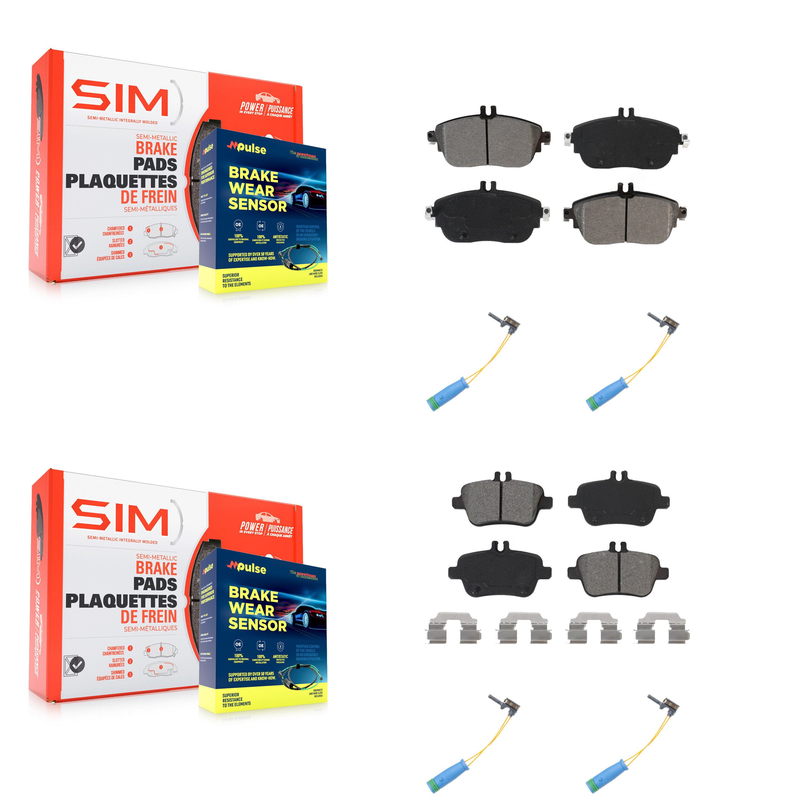 SIM - KSW-100192 - Front and Rear Disc Brake Pad Kits