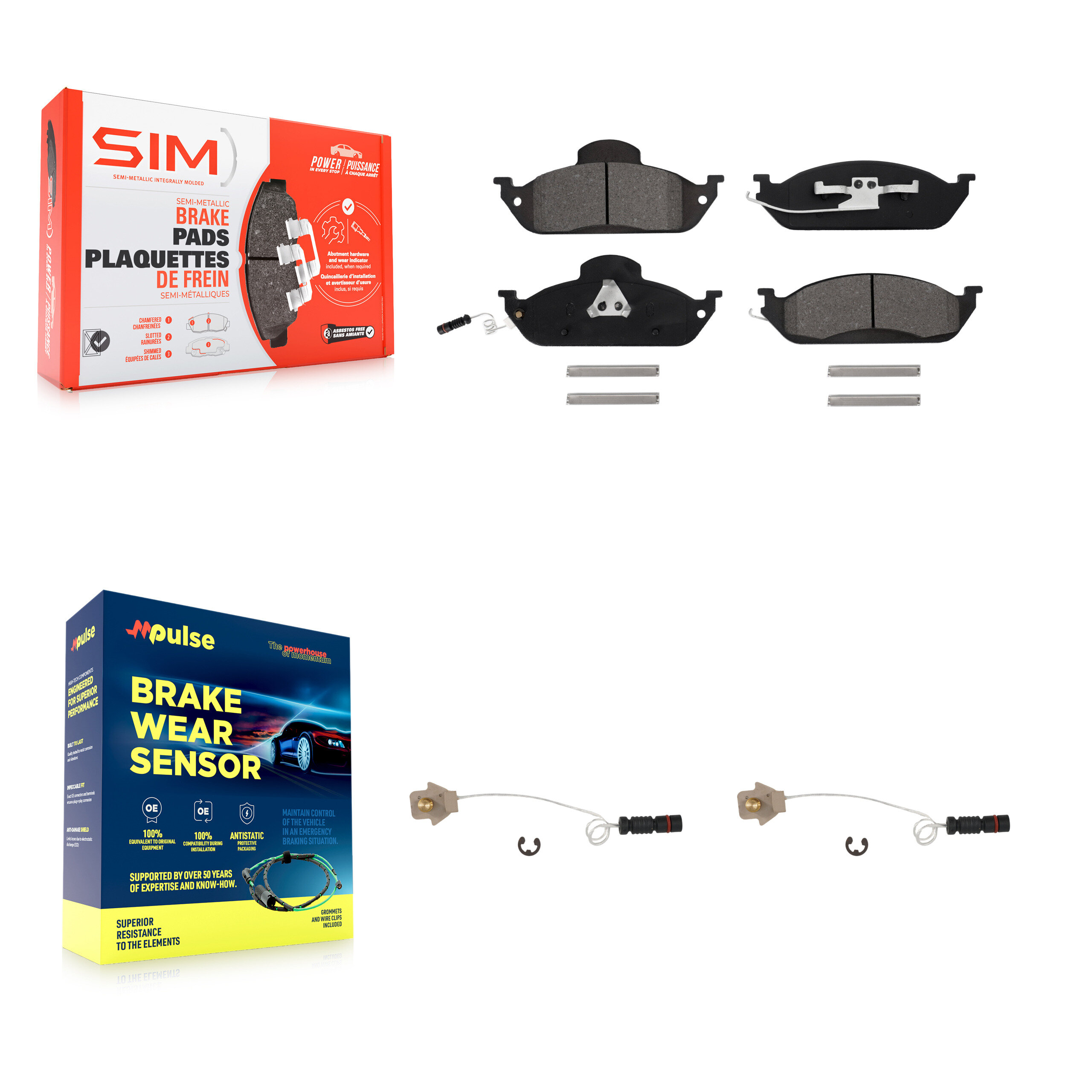 SIM - KSW-100389 - Front Disc Brake Pad Kits