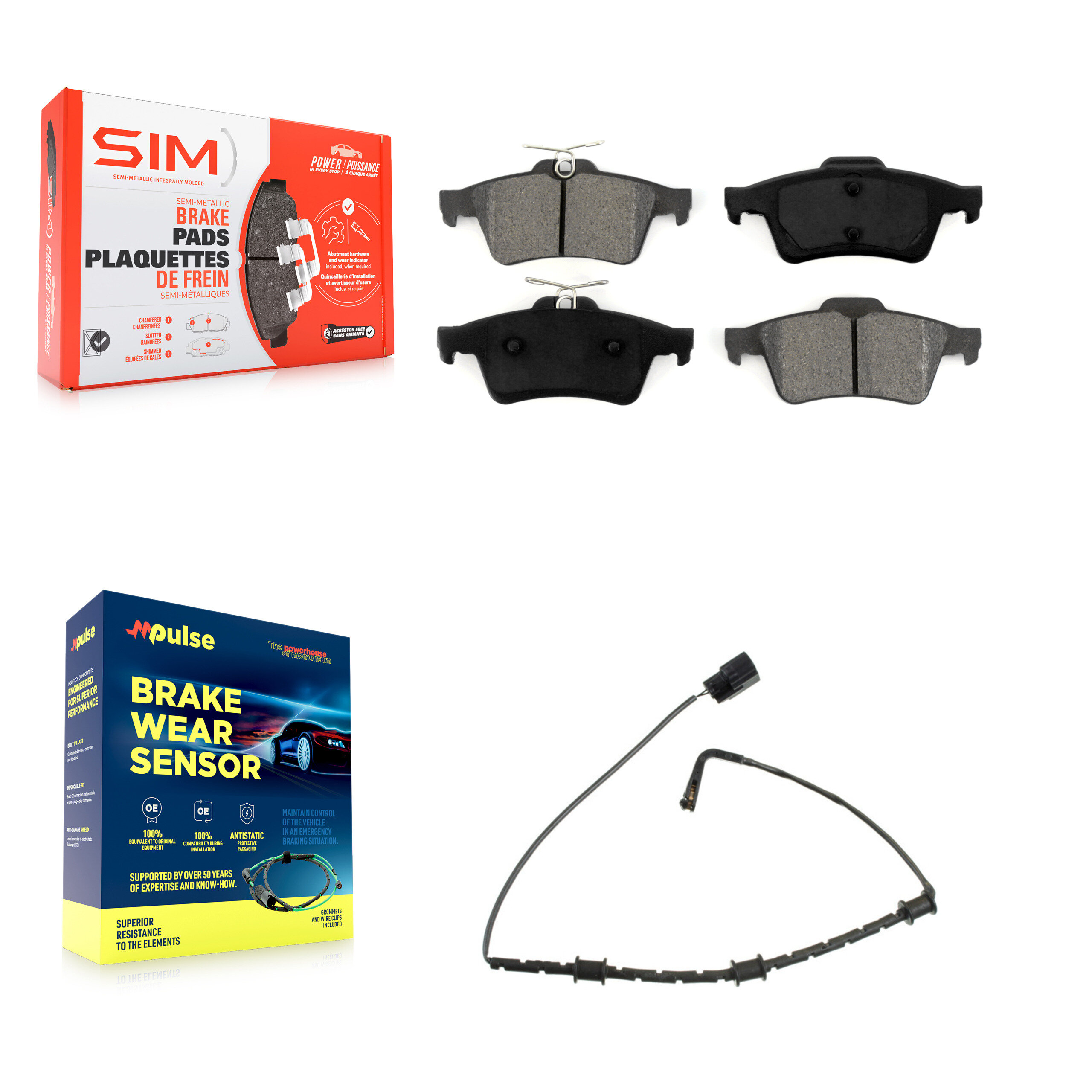 SIM KSW-100508 Disc Brake Pad for 2010-2013 Jaguar XJ - Rear