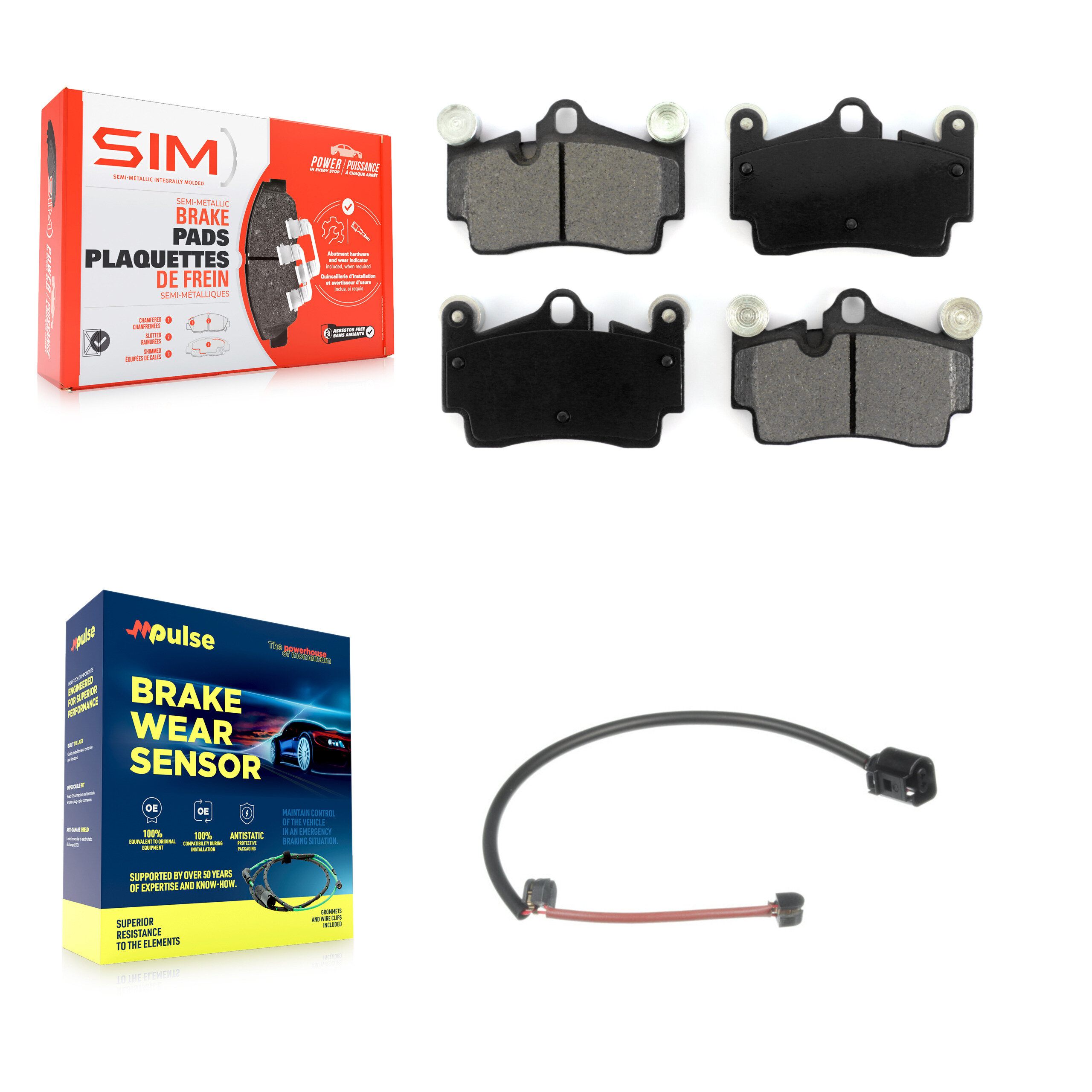 SIM KSW-100564 Disc Brake Pad for 2005-2006 Porsche Cayenne - Rear