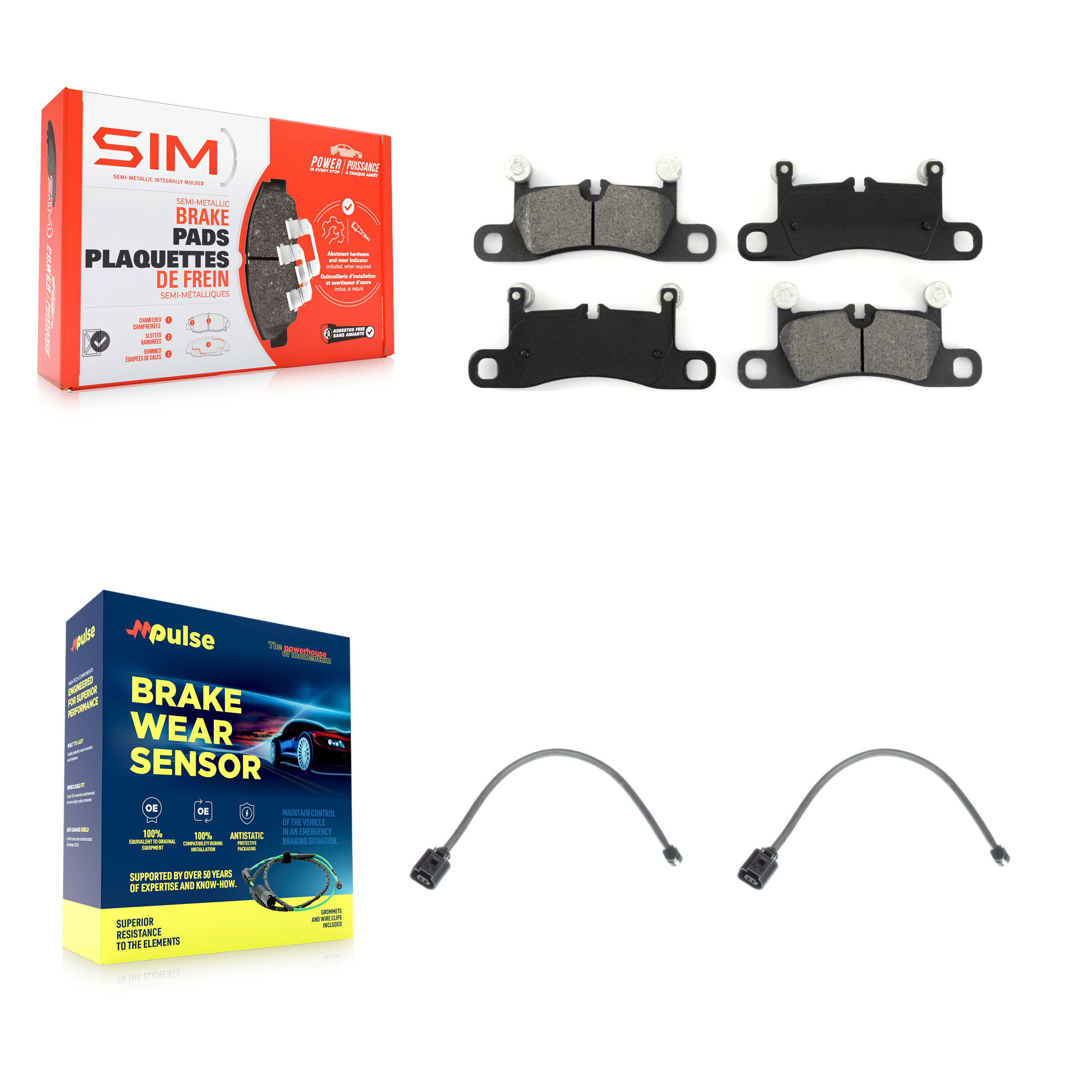 SIM KSW-100599 Disc Brake Pad for 2011-2018 Porsche Cayenne - Rear